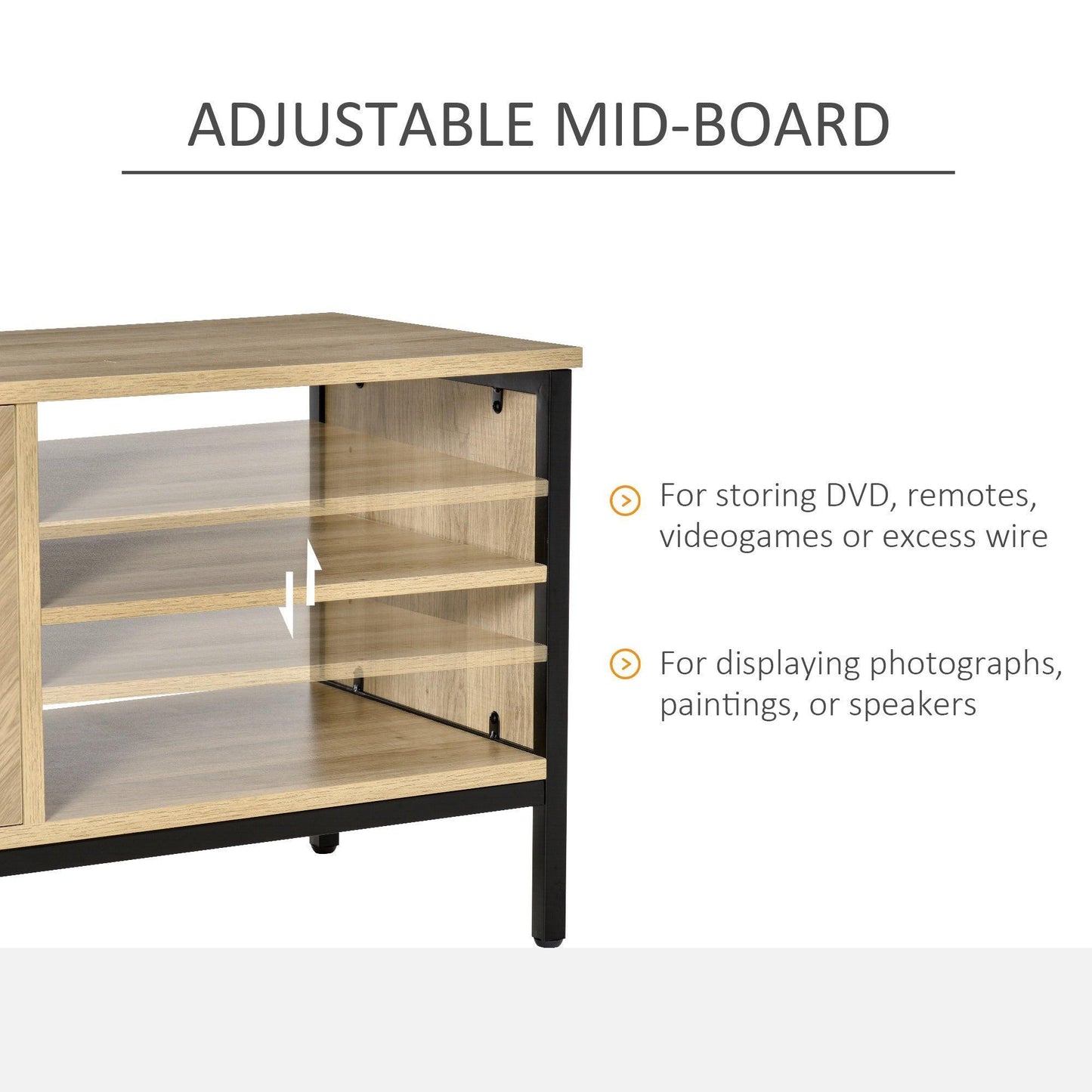 HOMCOM Adjustable Shelves TV Cabinet Stand - Sleek Design - ALL4U RETAILER LTD