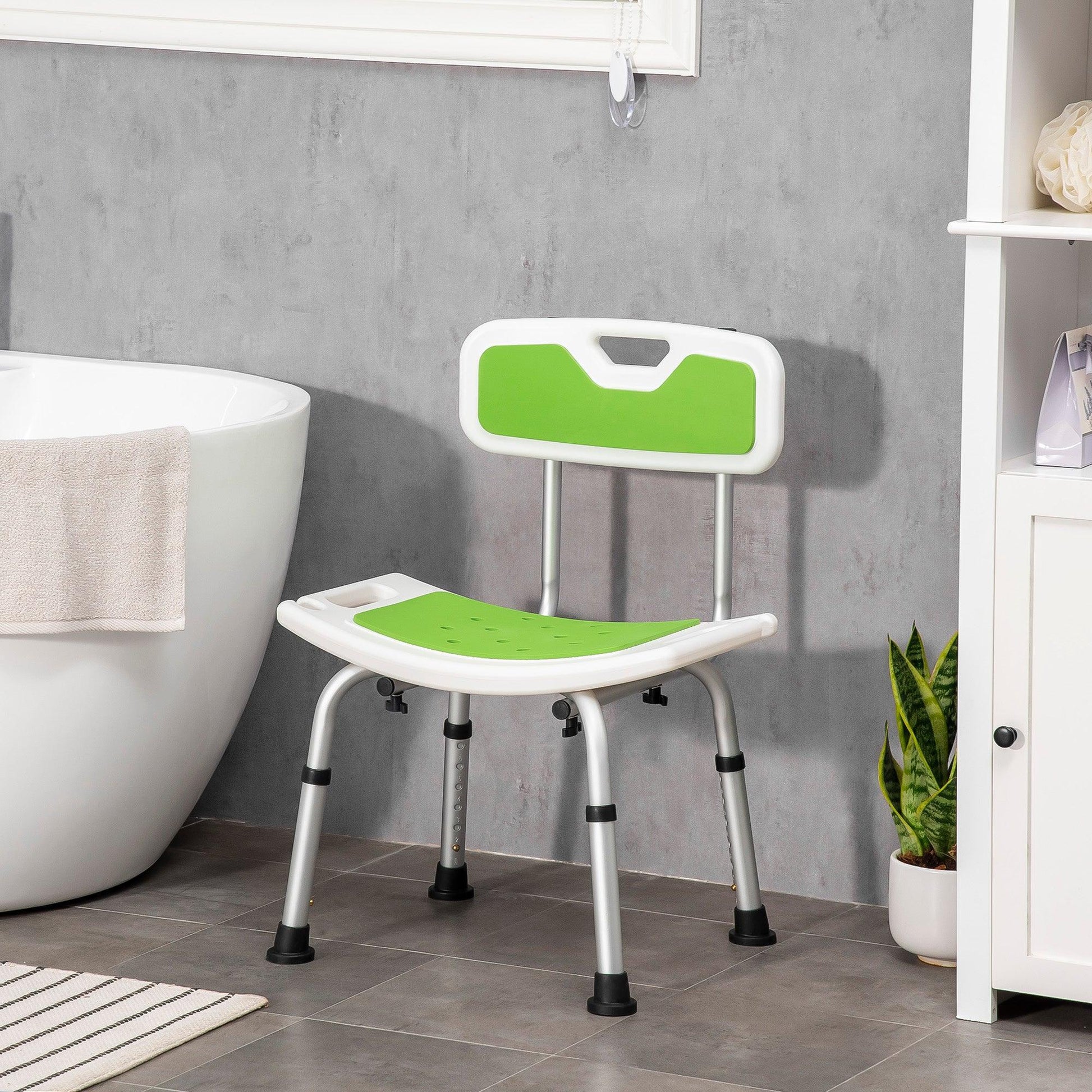 HOMCOM Adjustable Shower Stool for Elderly - ALL4U RETAILER LTD