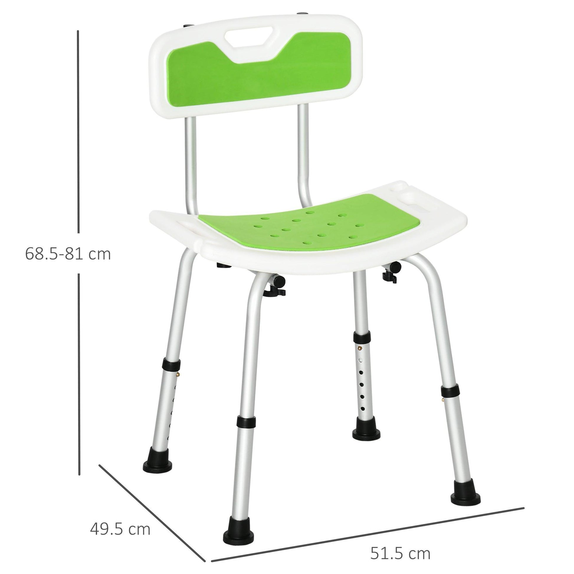 HOMCOM Adjustable Shower Stool for Elderly - ALL4U RETAILER LTD