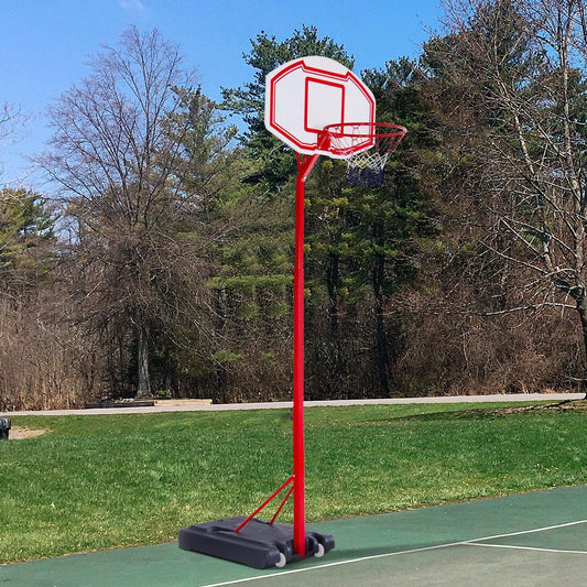 HOMCOM Adjustable Steel Basketball Stand - Red - ALL4U RETAILER LTD