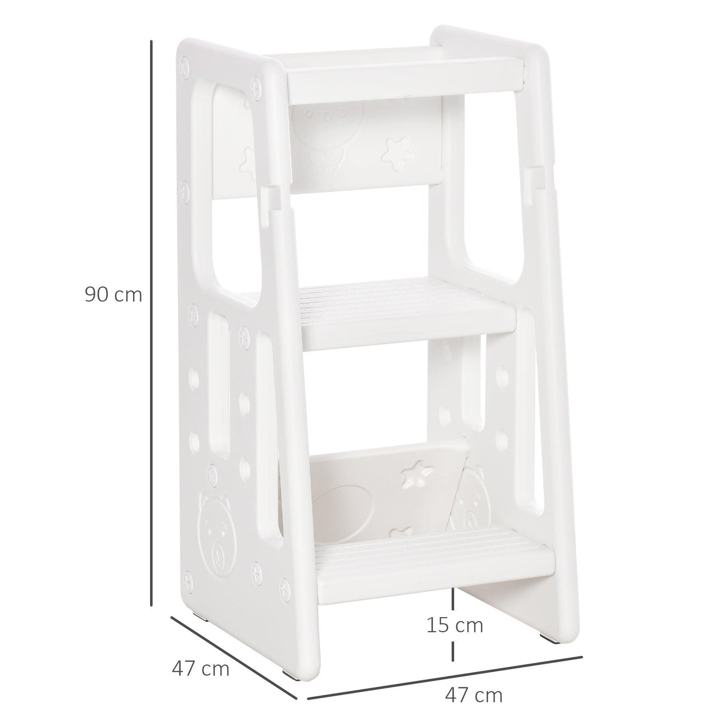 HOMCOM Adjustable Toddler Kitchen Stool: Safe & Convenient - ALL4U RETAILER LTD