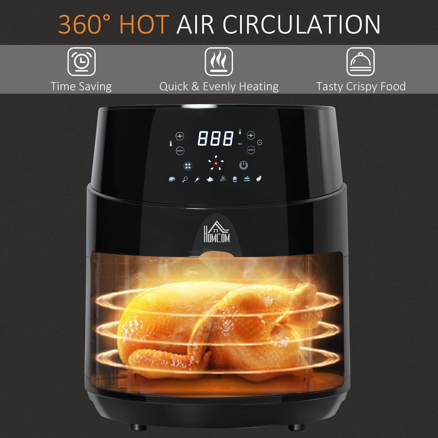 HOMCOM Air Fryer, 4.5L Capacity, Digital Display - ALL4U RETAILER LTD