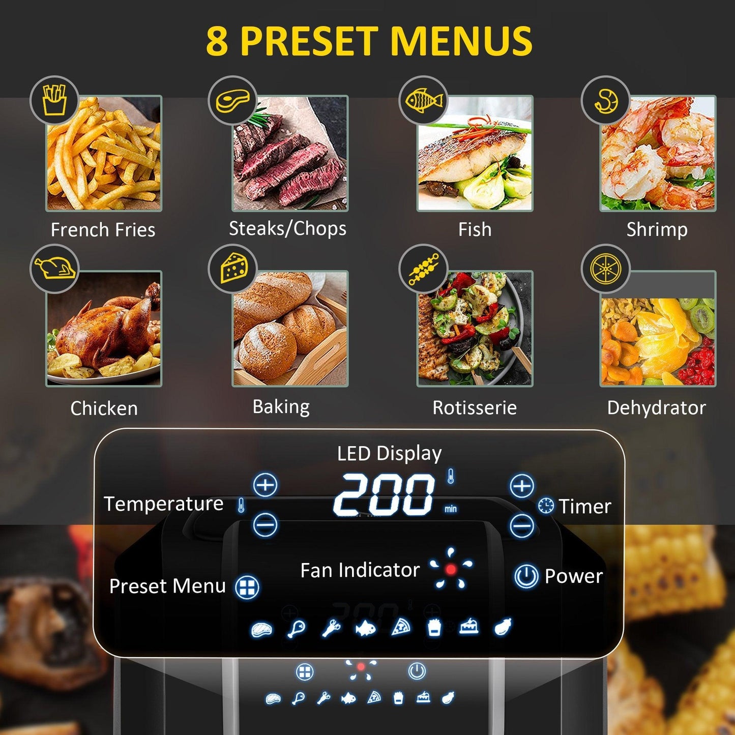 HOMCOM Air Fryer: Rapid Circulation, Timer, Nonstick, 6.5L - ALL4U RETAILER LTD