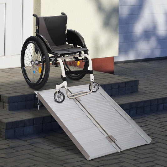 HOMCOM Aluminum Folding Wheelchair Ramp – Portable and Efficient - ALL4U RETAILER LTD