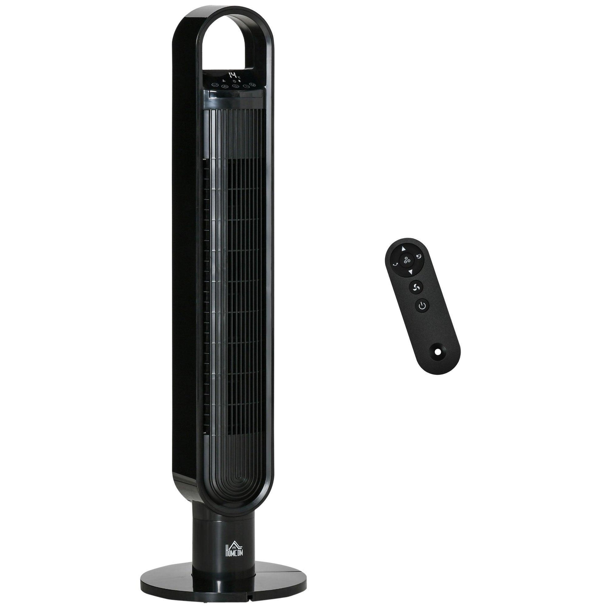 HOMCOM Anion Tower Fan - Bedroom Cooling, Oscillating, 3 Speed - ALL4U RETAILER LTD