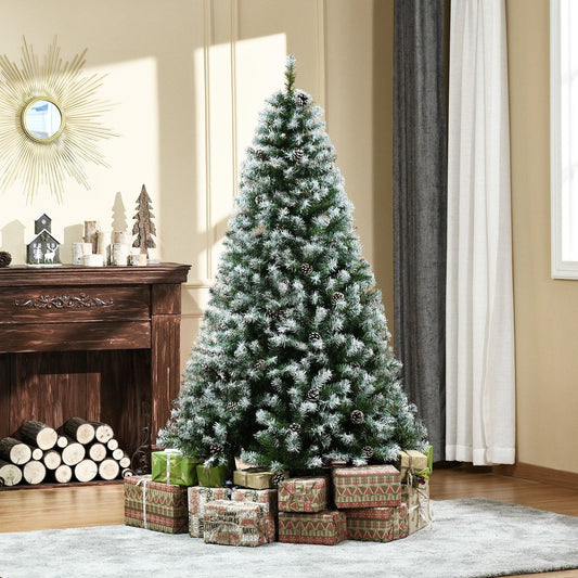 HOMCOM Artificial Christmas Tree with Pine Cones - 6FT - ALL4U RETAILER LTD