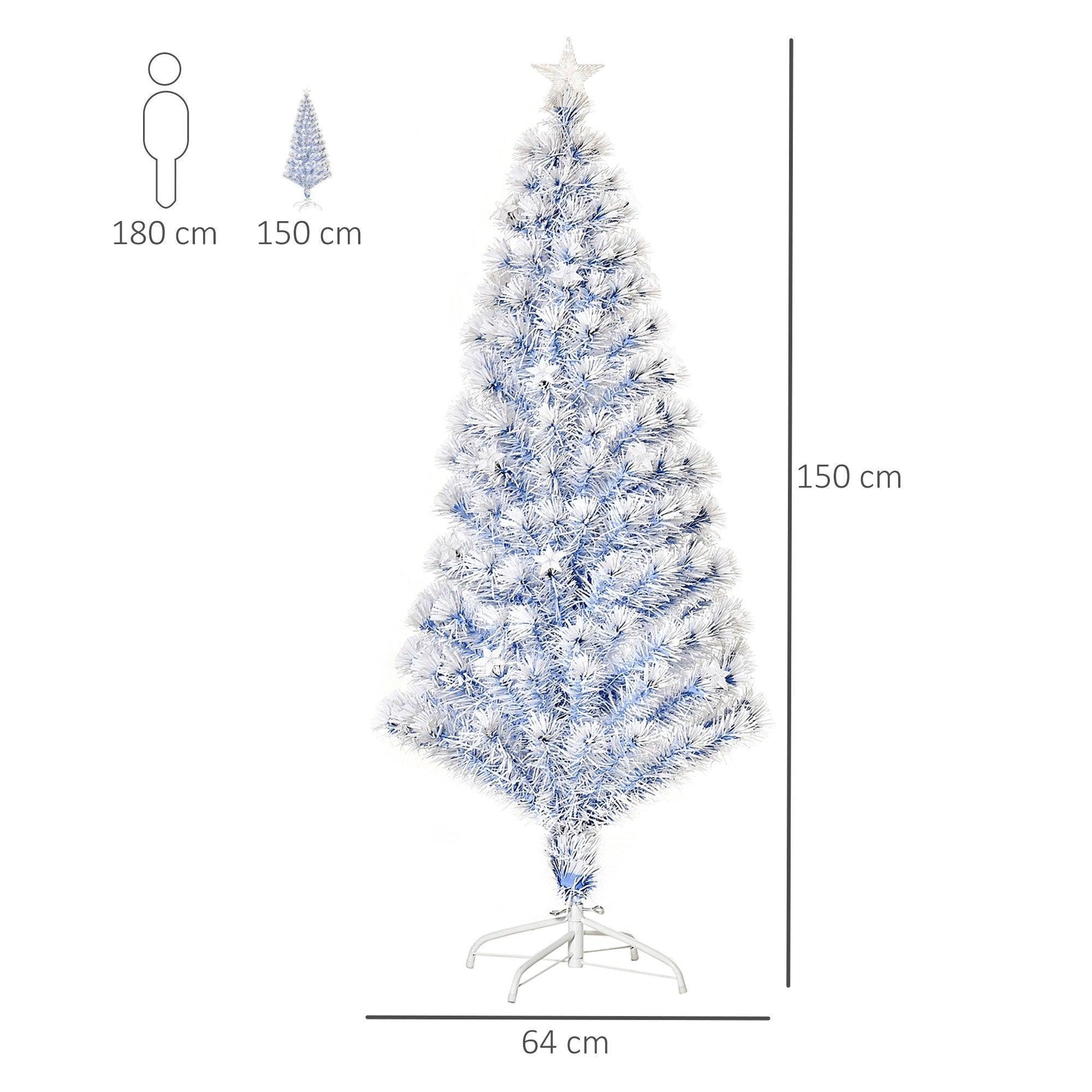 HOMCOM Artificial Fibre Optic Christmas Tree - Pre-Lit 5FT - ALL4U RETAILER LTD