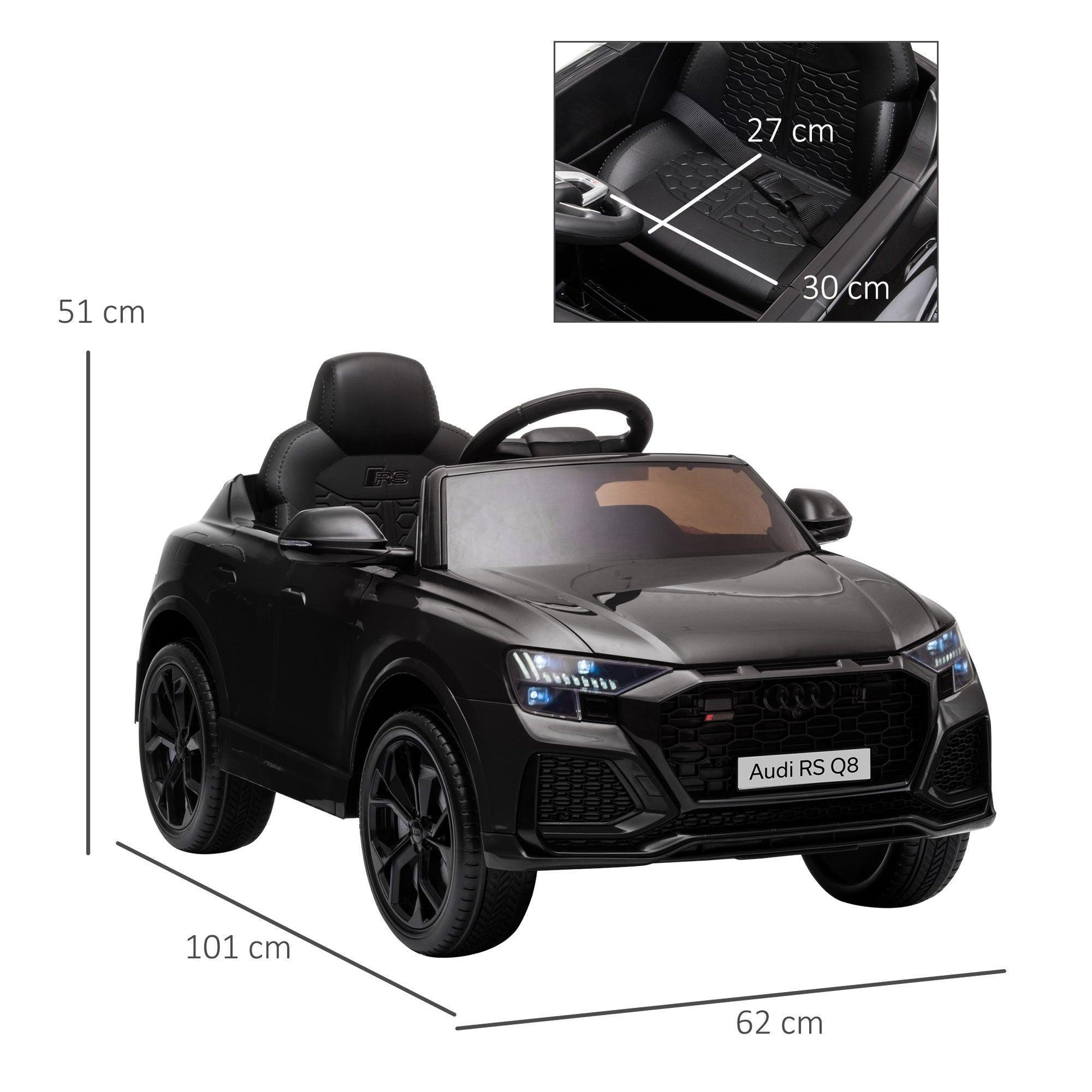 HOMCOM Audi RS Q8 Toy Car: Remote Control, Music & Lights - ALL4U RETAILER LTD