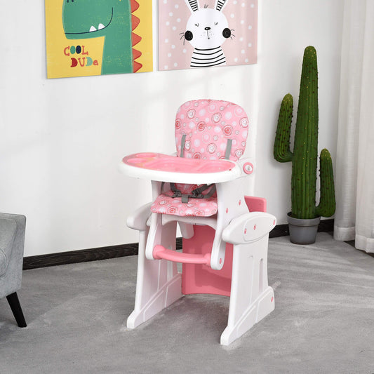HOMCOM Baby Booster High Chair - Pink - ALL4U RETAILER LTD