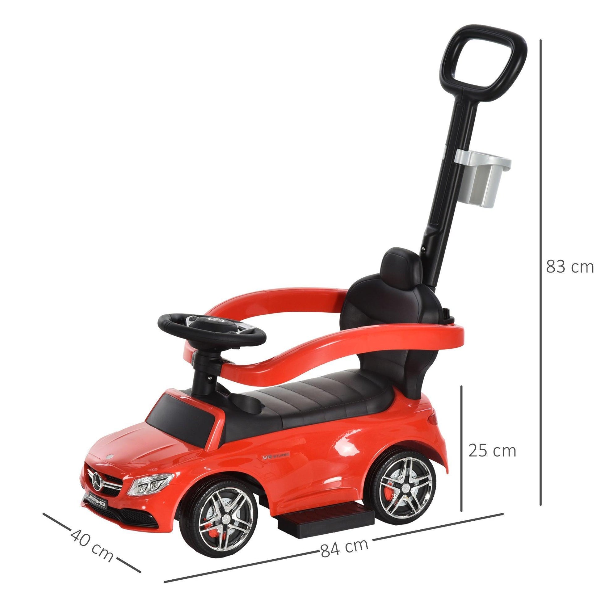 HOMCOM Baby Car: Mercedes-Benz Stroller (Red) - ALL4U RETAILER LTD