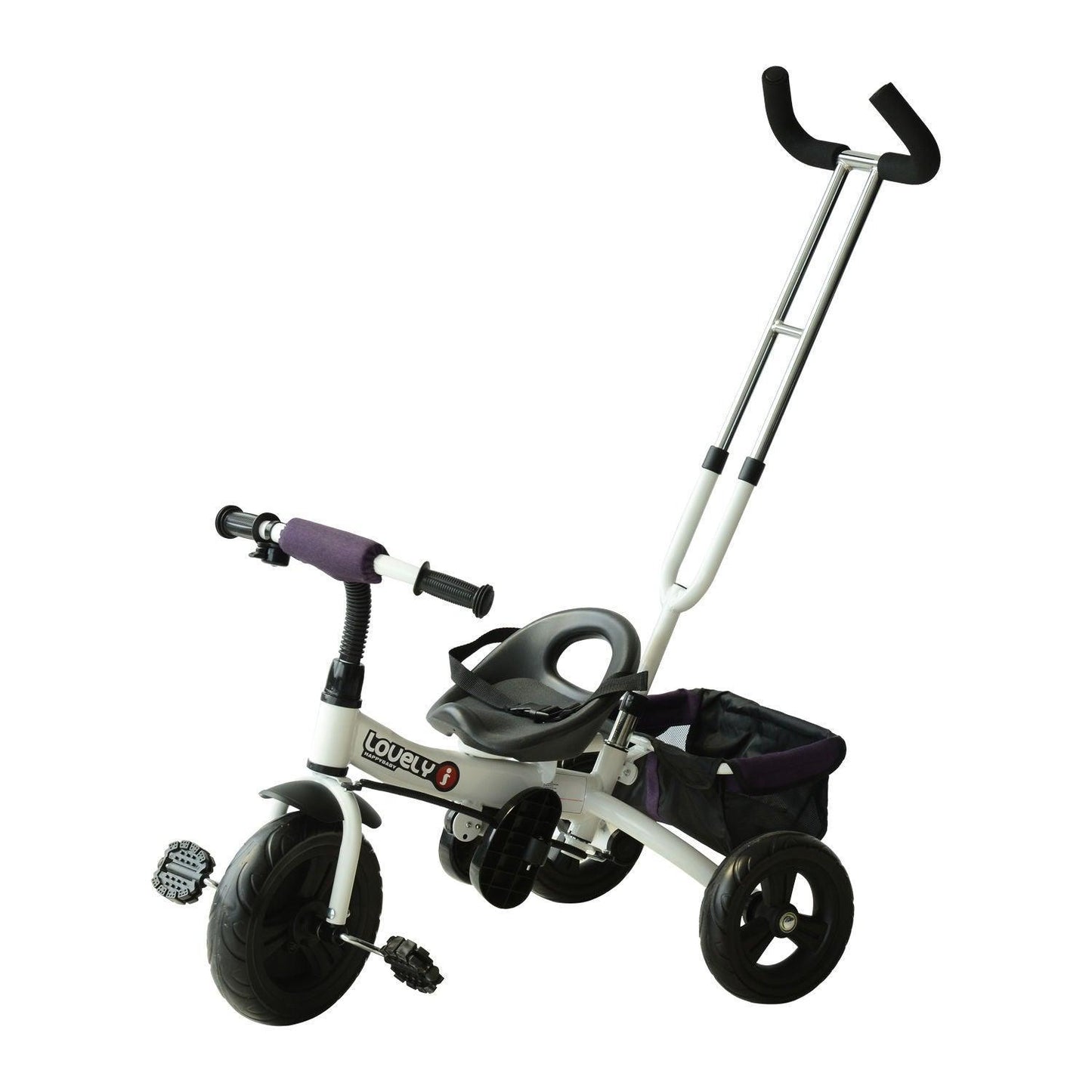 HOMCOM Baby Tricycle - White & Purple - ALL4U RETAILER LTD