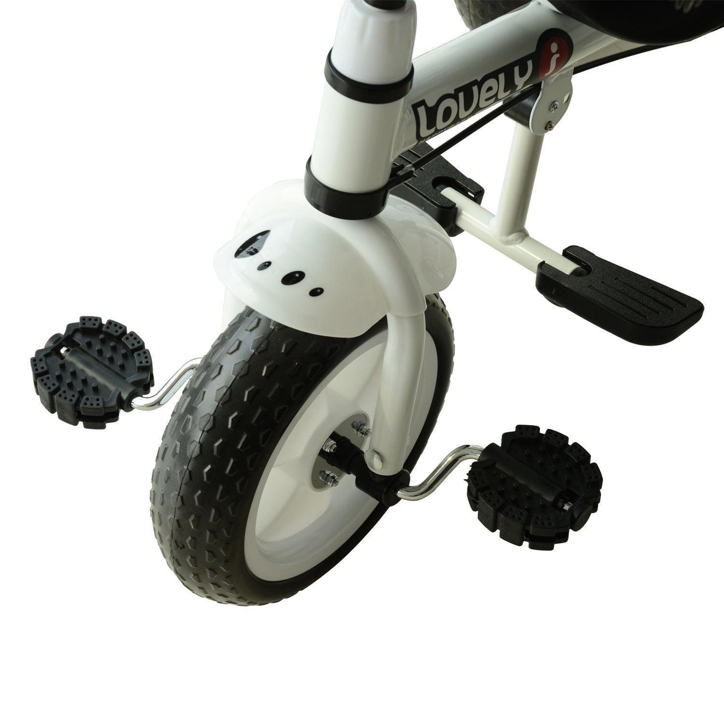 HOMCOM Baby Trike with Handle - White/Black - ALL4U RETAILER LTD