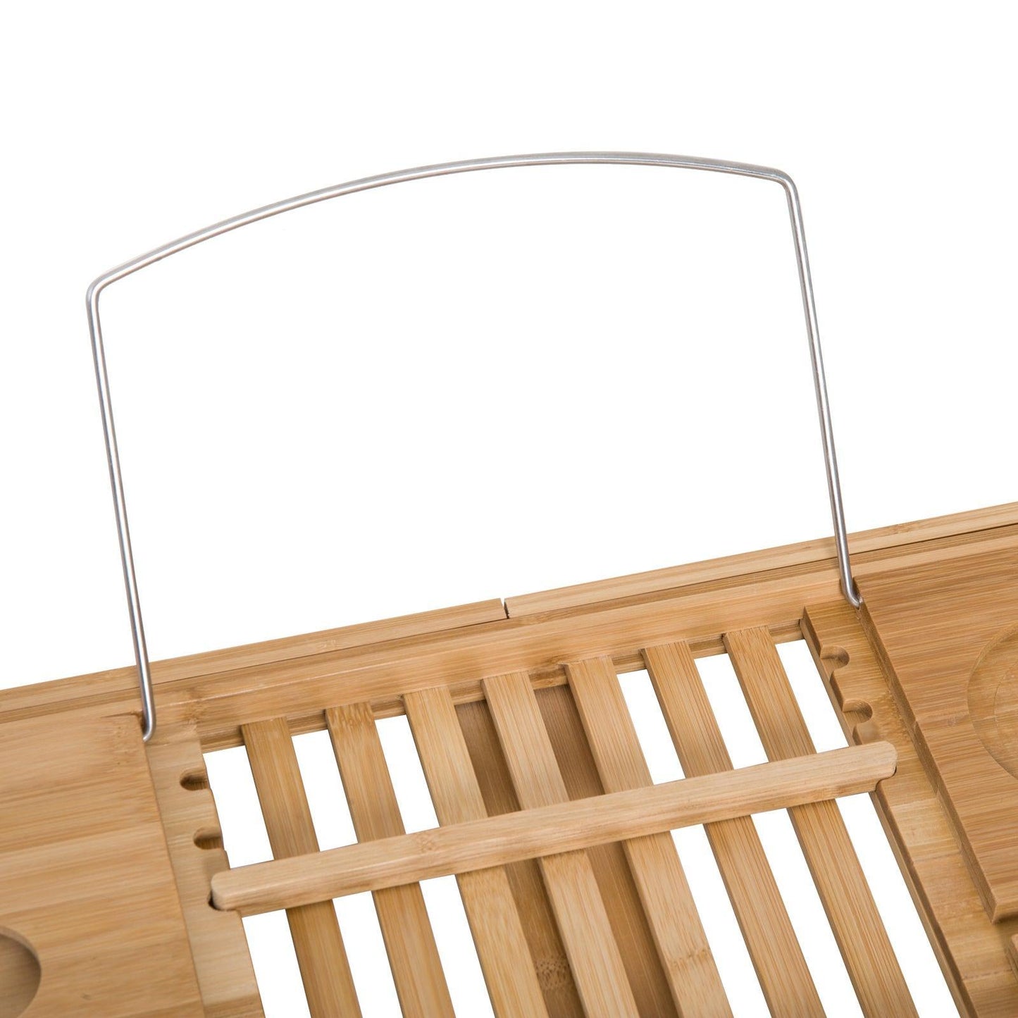 HOMCOM Bamboo Bath Caddy Rack - Extendable - ALL4U RETAILER LTD