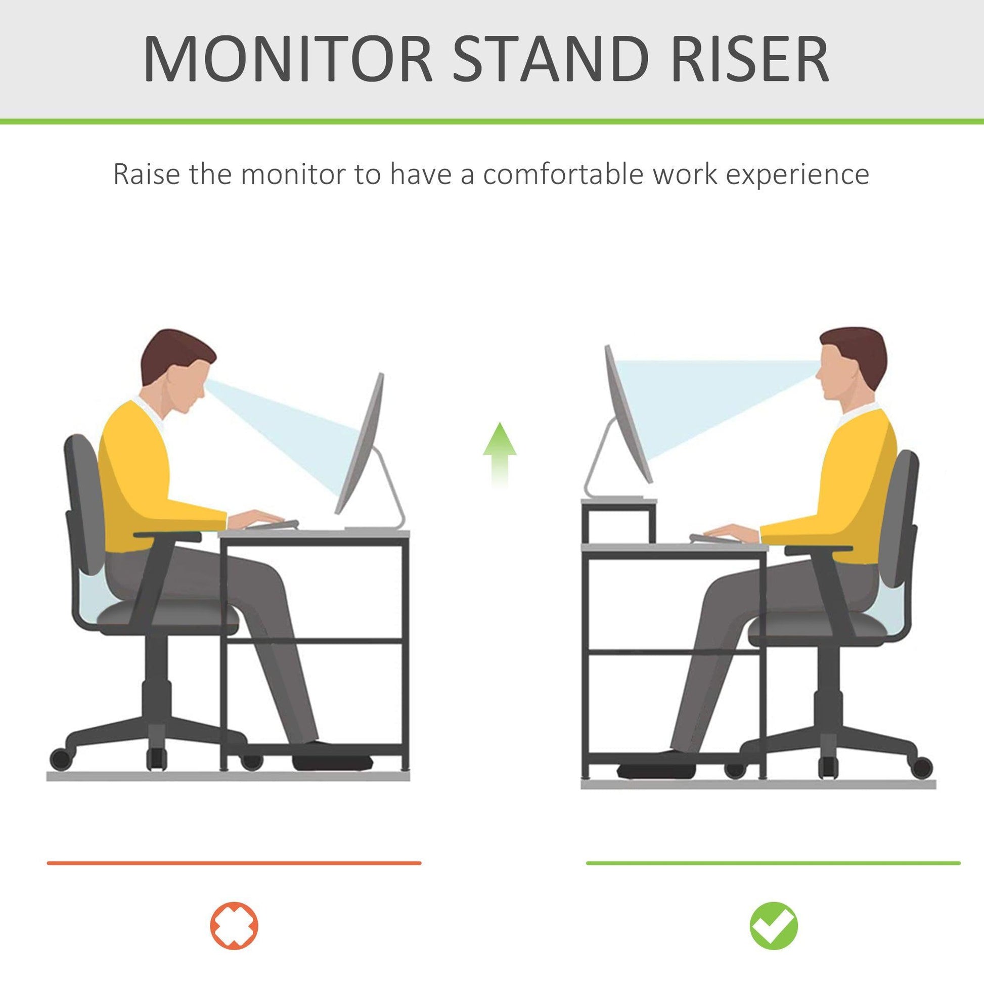 HOMCOM Bamboo Monitor Riser Stand with Drawer - ALL4U RETAILER LTD