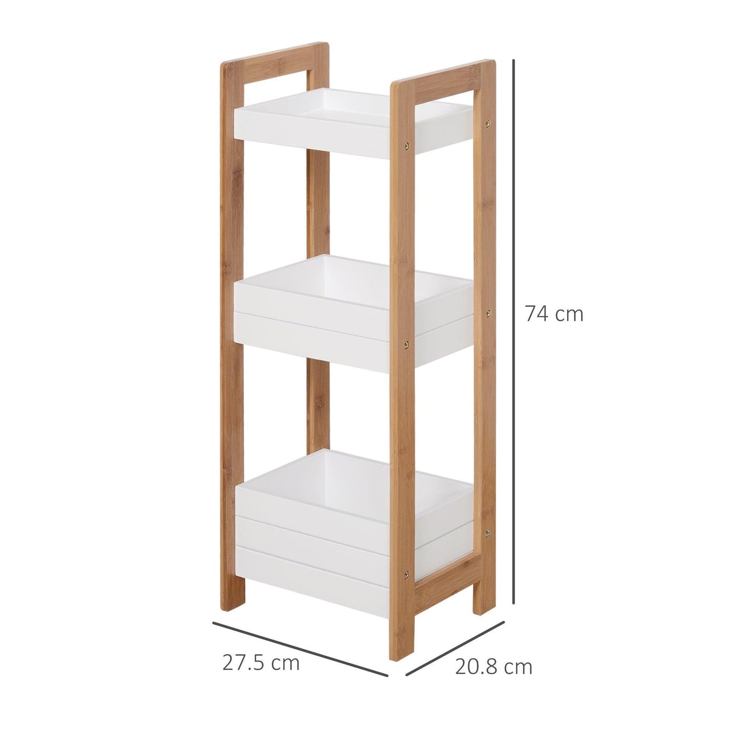 HOMCOM Bathroom Bamboo Storage Rack - ALL4U RETAILER LTD