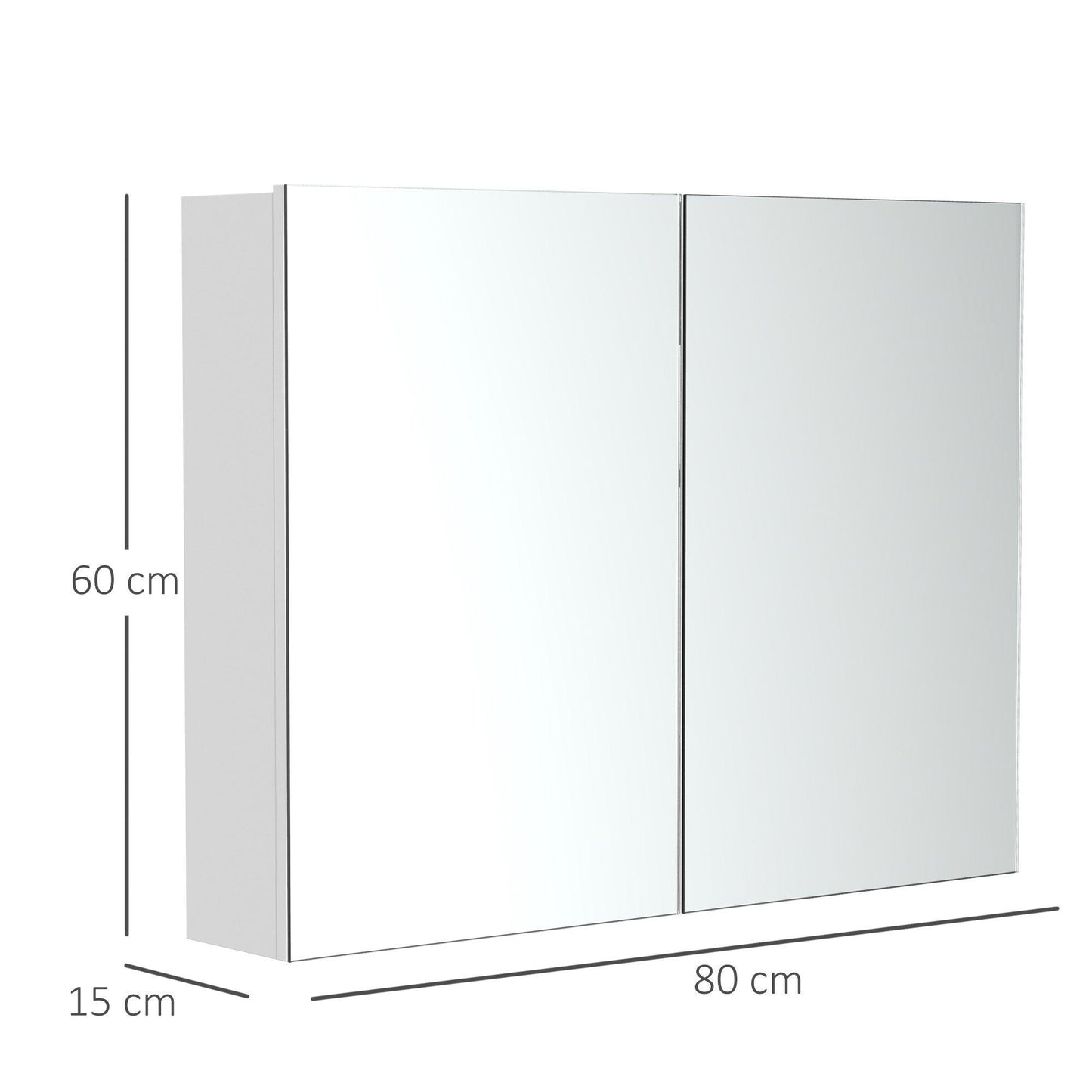 HOMCOM Bathroom Mirror Cabinet: Modern Storage Unit - ALL4U RETAILER LTD