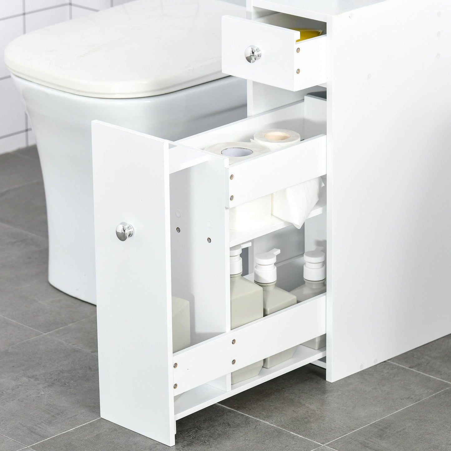 HOMCOM Bathroom Storage Cabinet, Slim & Elegant - ALL4U RETAILER LTD