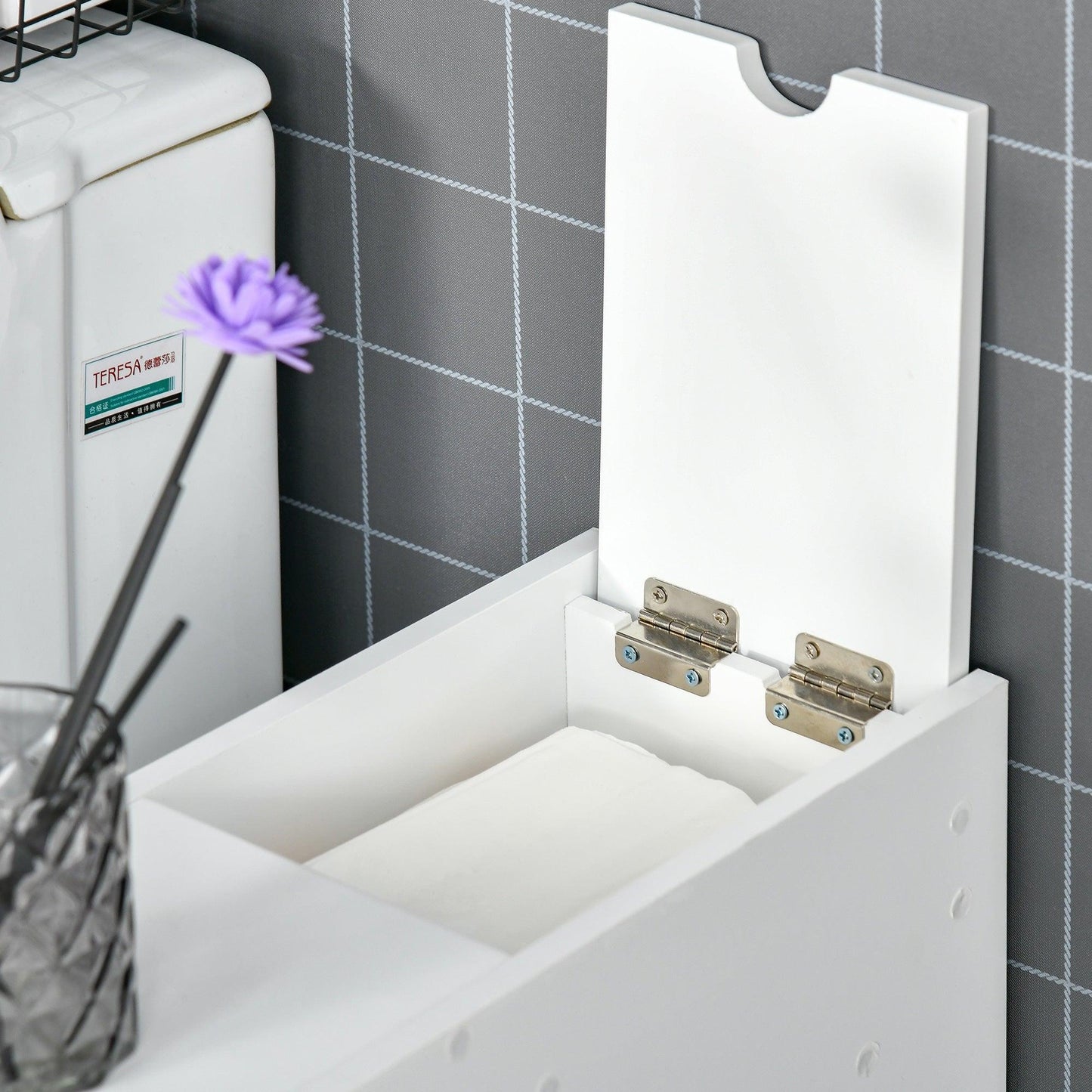 HOMCOM Bathroom Storage Cabinet, Slim & Elegant - ALL4U RETAILER LTD