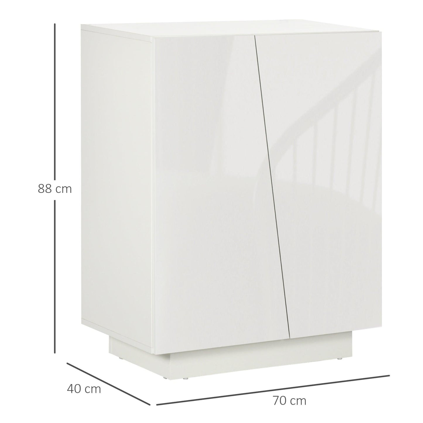HOMCOM Bedroom Storage Cabinet - White - ALL4U RETAILER LTD