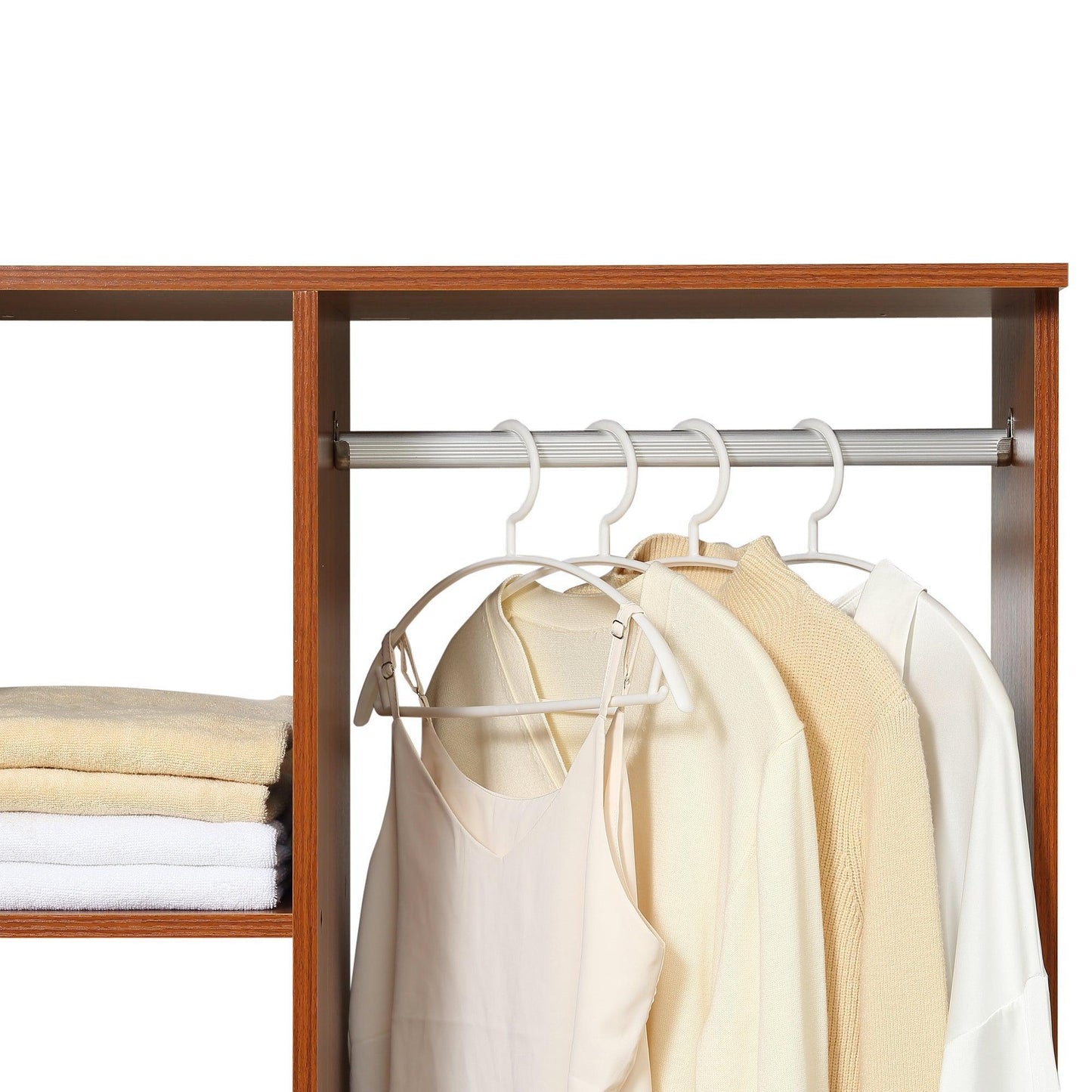 HOMCOM Bedroom Wardrobe with Rail & Shelves - ALL4U RETAILER LTD