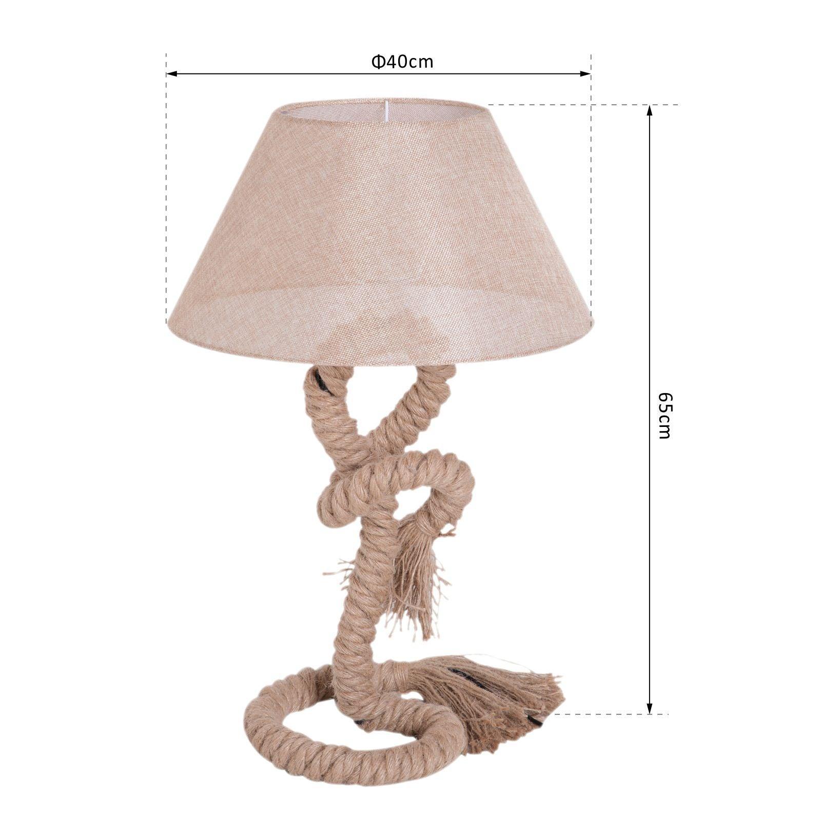 HOMCOM Bedside Lamp - Nautical Twisted Rope Design - ALL4U RETAILER LTD