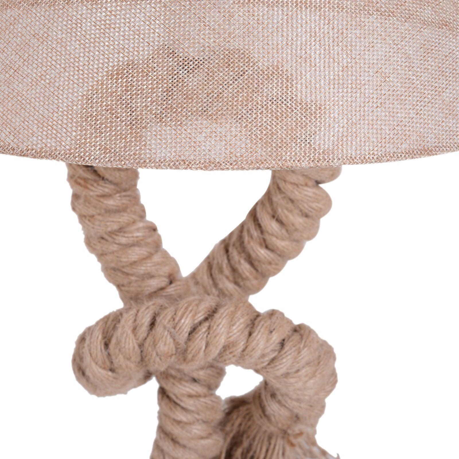 HOMCOM Bedside Lamp - Nautical Twisted Rope Design - ALL4U RETAILER LTD