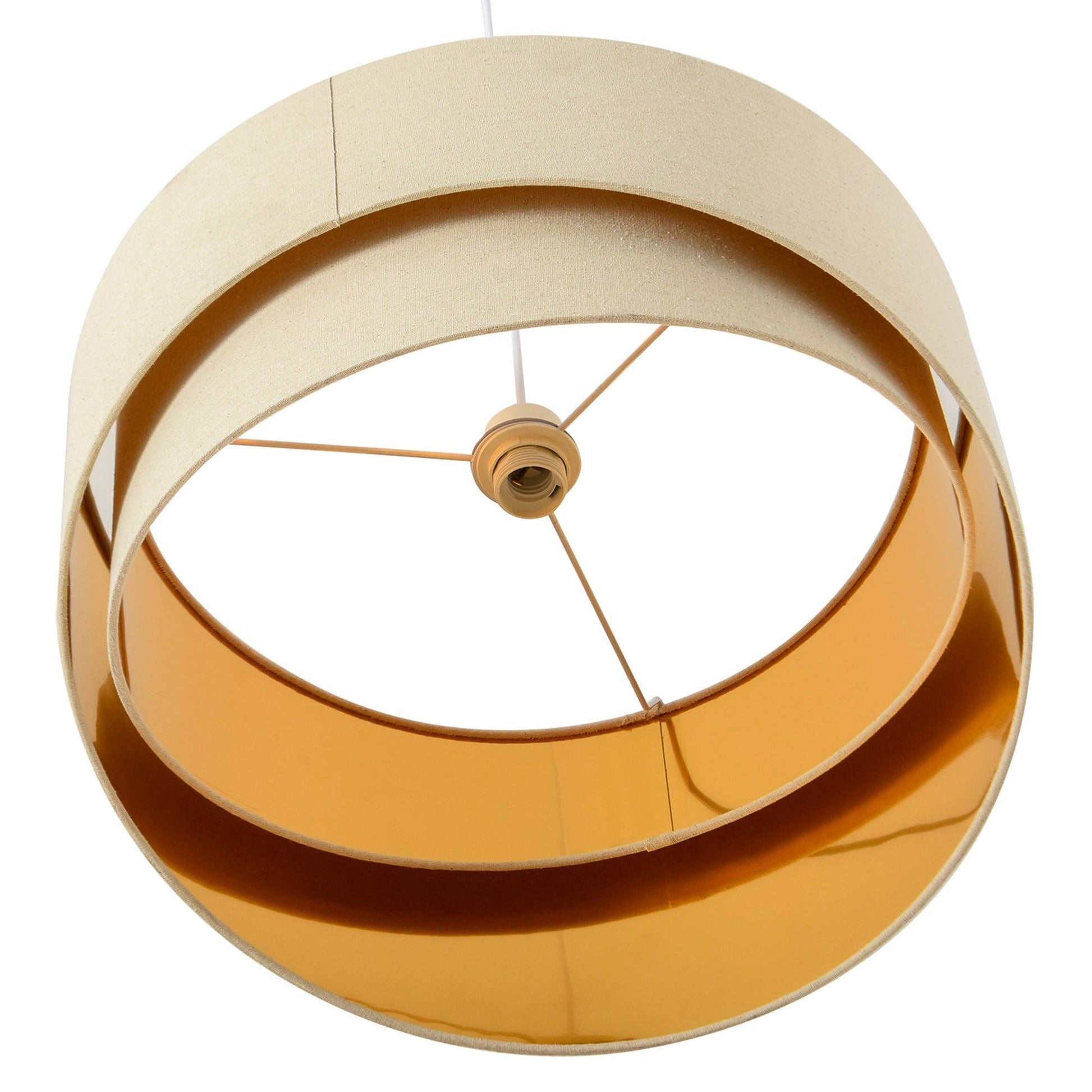 HOMCOM Beige Pendant Light with Adjustable Chain and Nested Lampshade - ALL4U RETAILER LTD