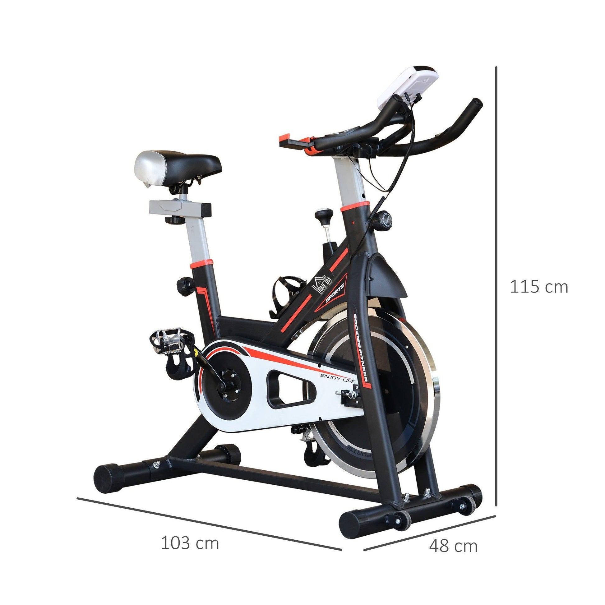 HOMCOM Belt-Driven Exercise Bike: LCD Display - ALL4U RETAILER LTD