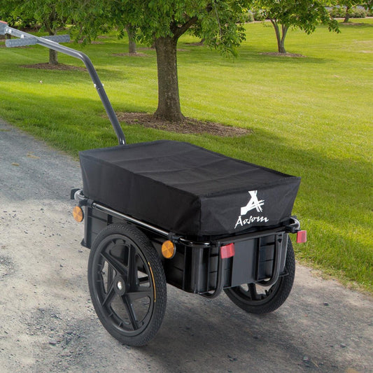 HOMCOM Bicycle Trailer Cargo Jogger Stroller - Black - ALL4U RETAILER LTD