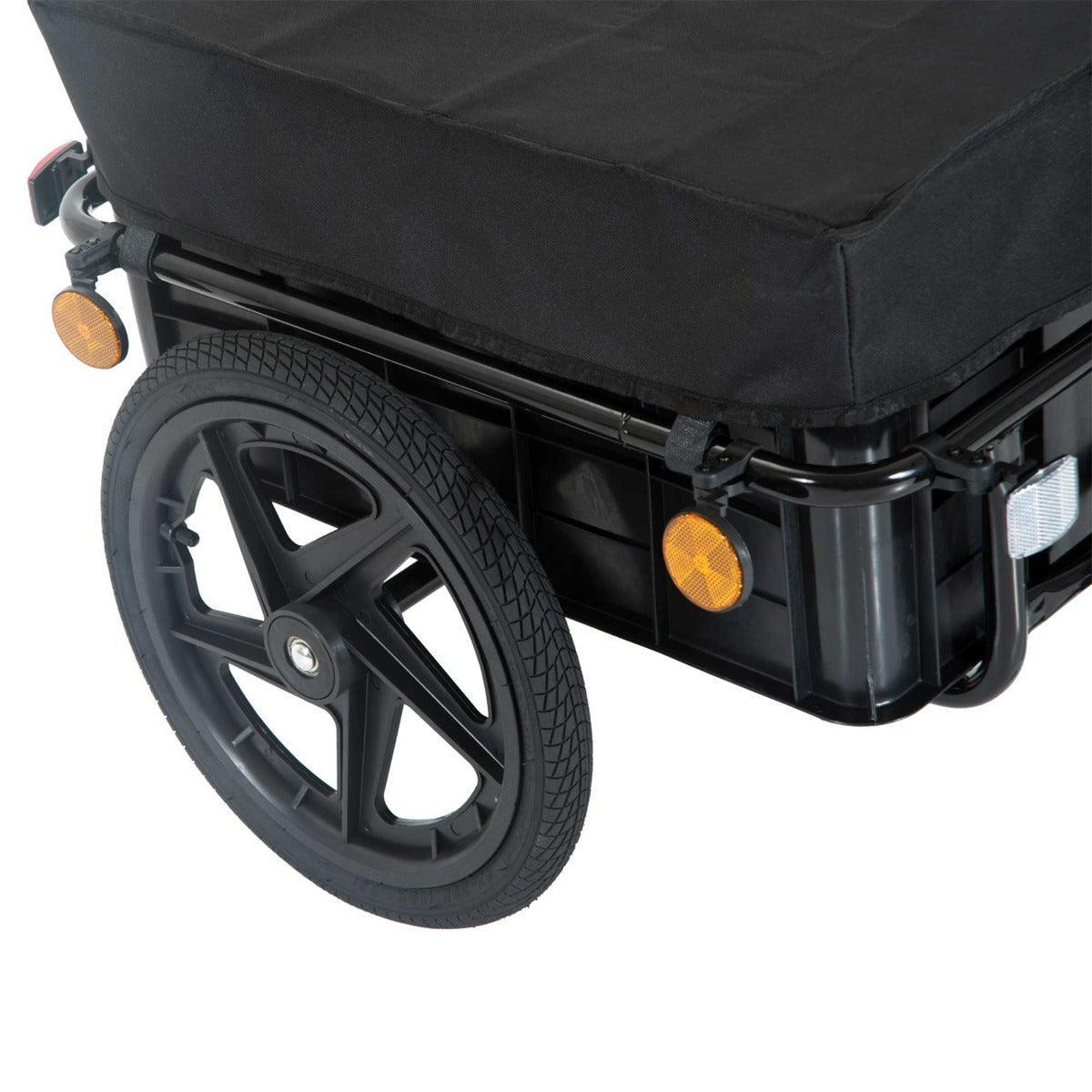 HOMCOM Bicycle Trailer Cargo Jogger Stroller - Black - ALL4U RETAILER LTD