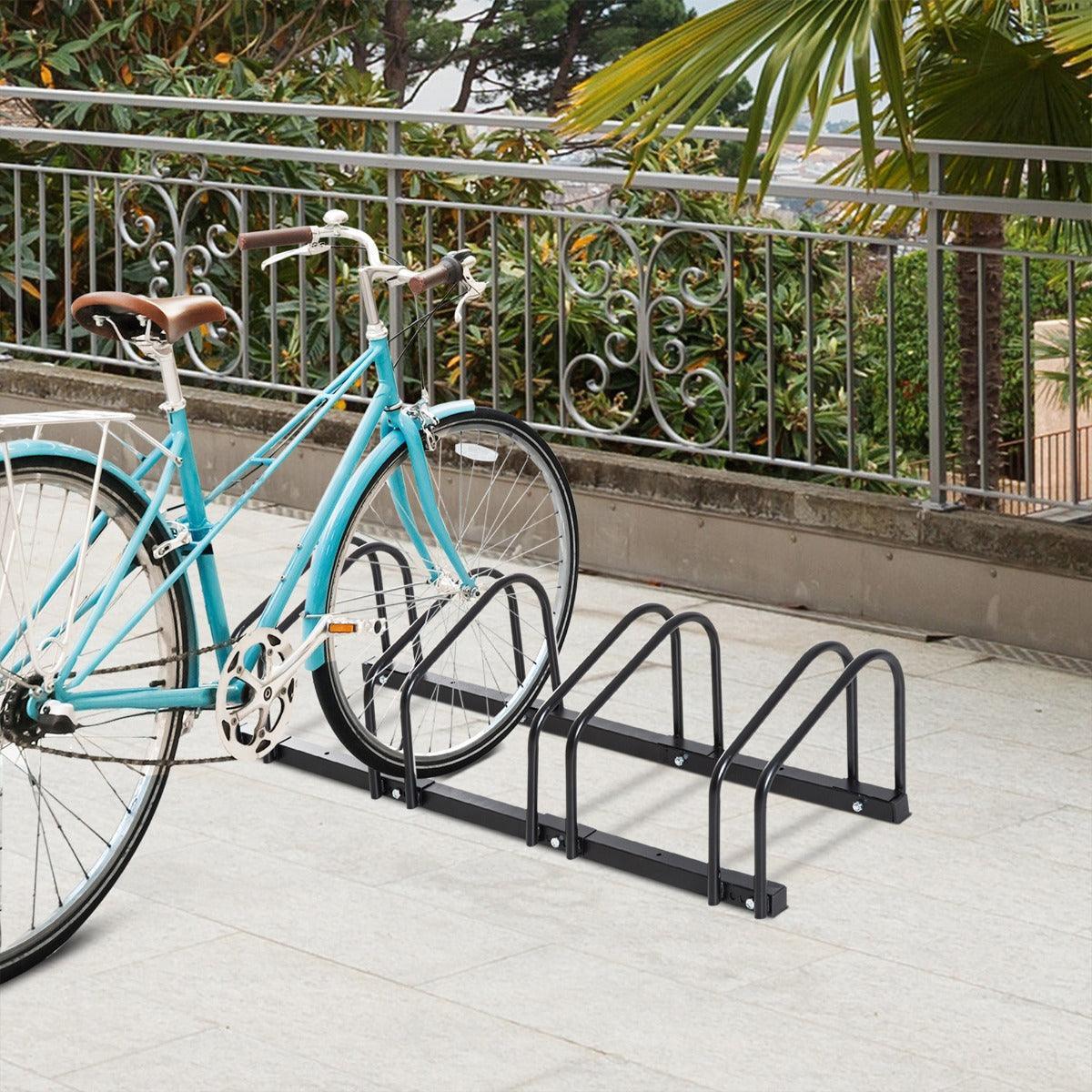 HOMCOM Bike Rack, Steel, Black - ALL4U RETAILER LTD