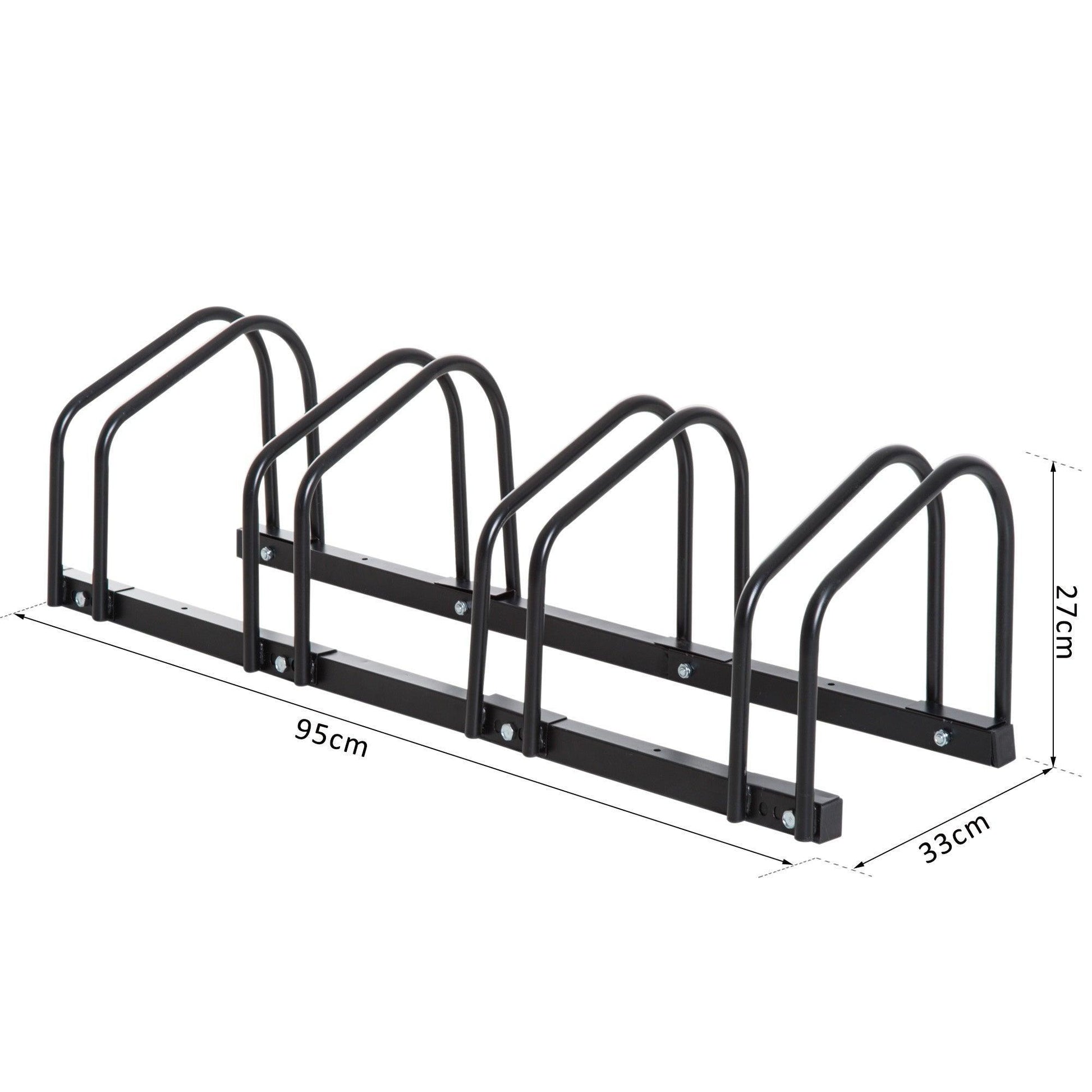 HOMCOM Bike Rack, Steel, Black - ALL4U RETAILER LTD