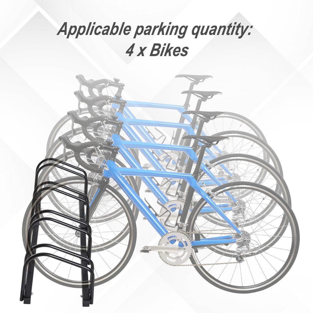 HOMCOM Bike Rack, Steel, Black - ALL4U RETAILER LTD