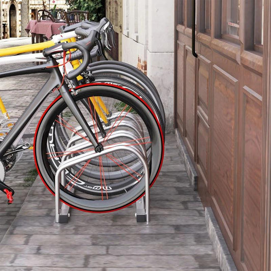 HOMCOM Bike Stand | Floor/Wall Mount | Cycle Storage (4 Racks) - ALL4U RETAILER LTD
