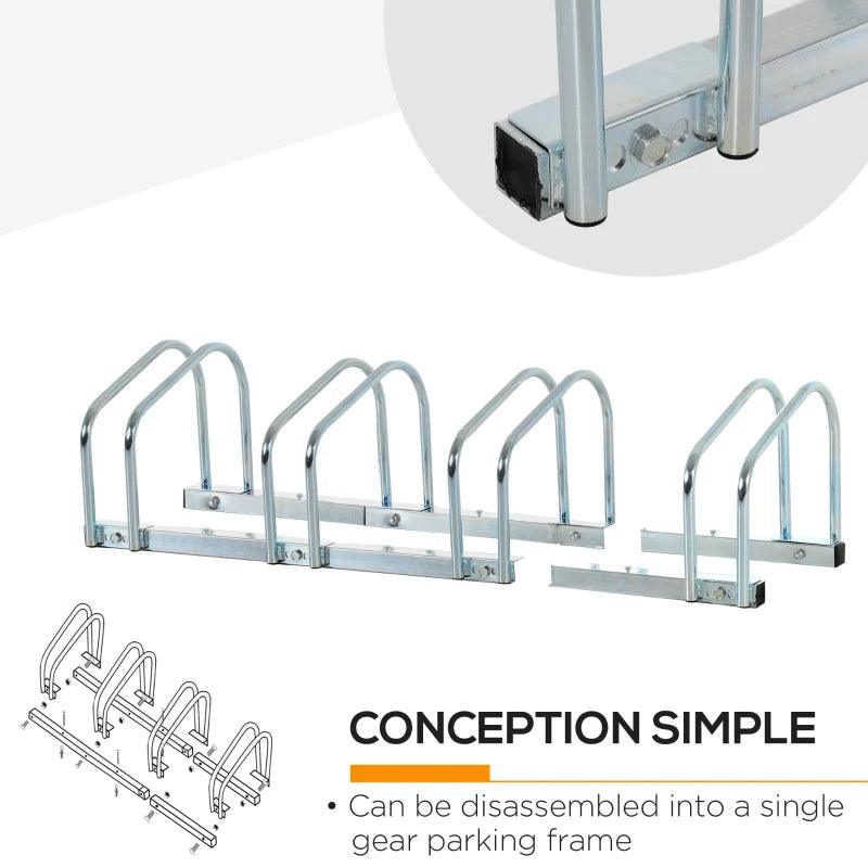 HOMCOM Bike Stand | Floor/Wall Mount | Cycle Storage (4 Racks) - ALL4U RETAILER LTD