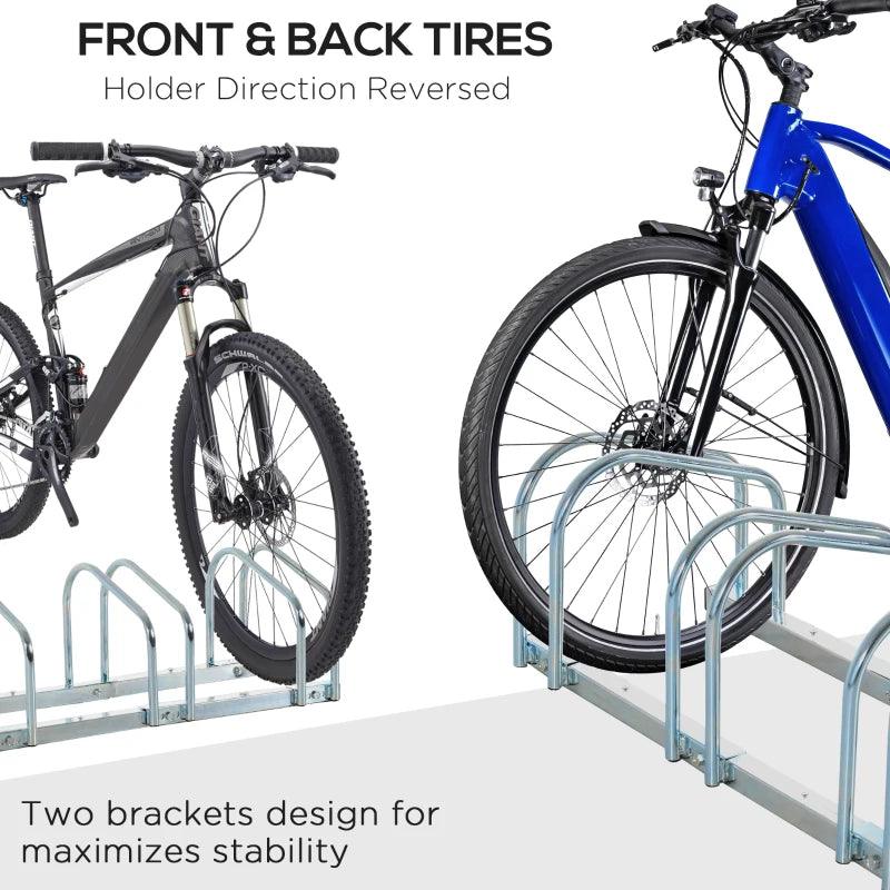 HOMCOM Bike Stand | Floor/Wall Mount | Cycle Storage (4 Racks) - ALL4U RETAILER LTD