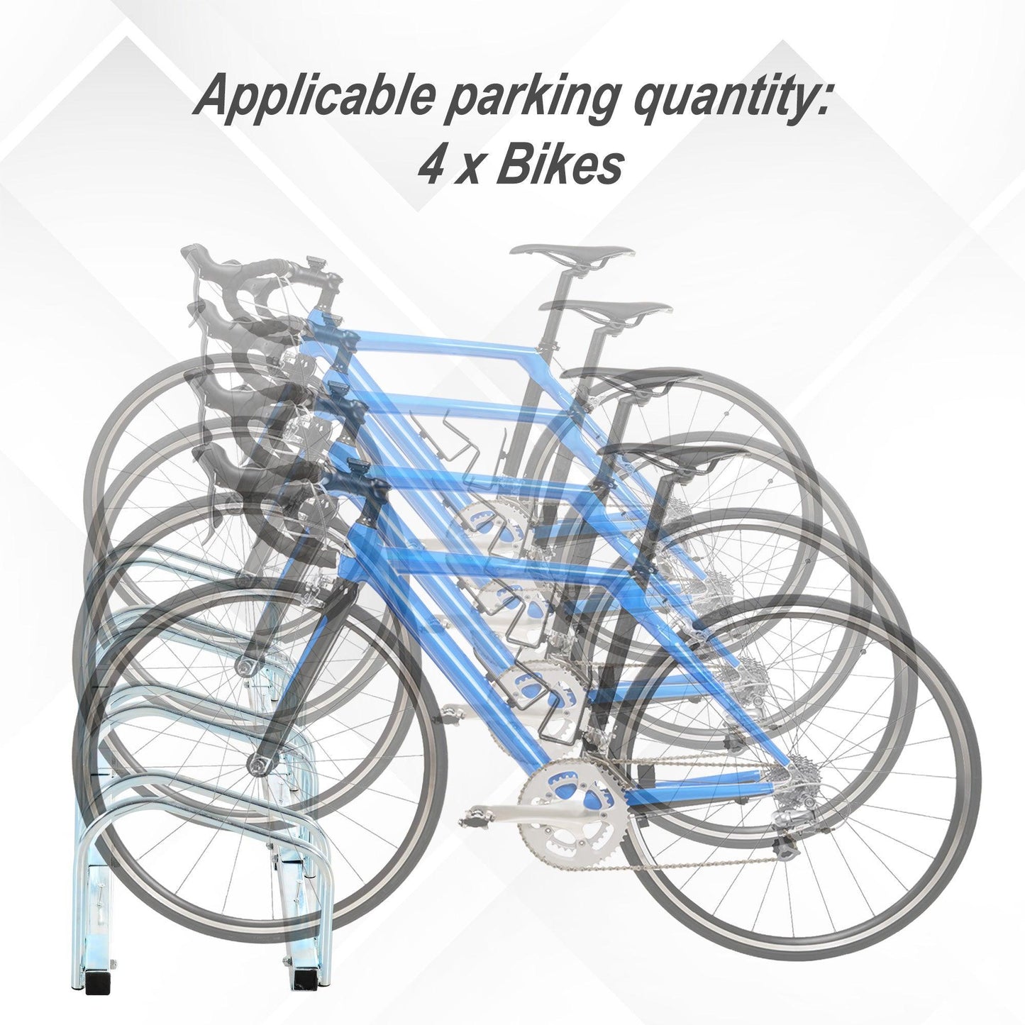 HOMCOM Bike Stand Parking Rack: Secure Cycle Storage - ALL4U RETAILER LTD