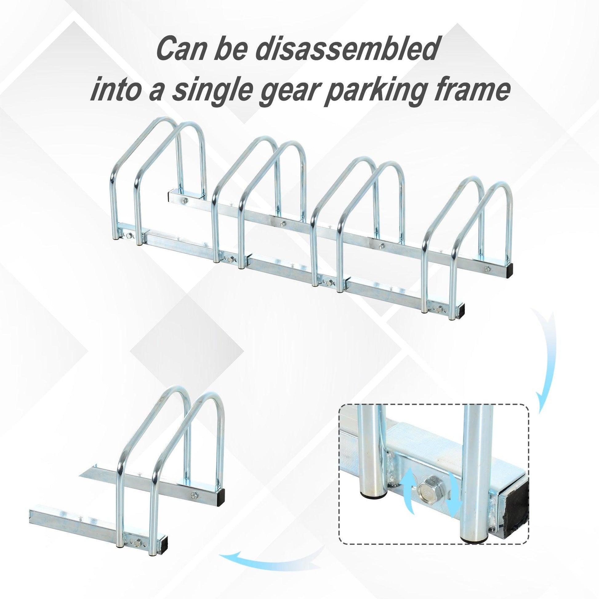 HOMCOM Bike Stand Parking Rack: Secure Cycle Storage - ALL4U RETAILER LTD