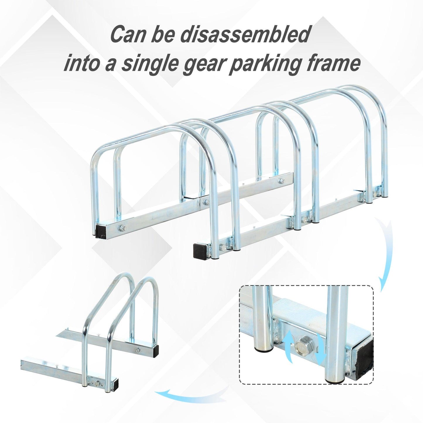 HOMCOM Bike Stand Rack - Compact Storage Solution - ALL4U RETAILER LTD