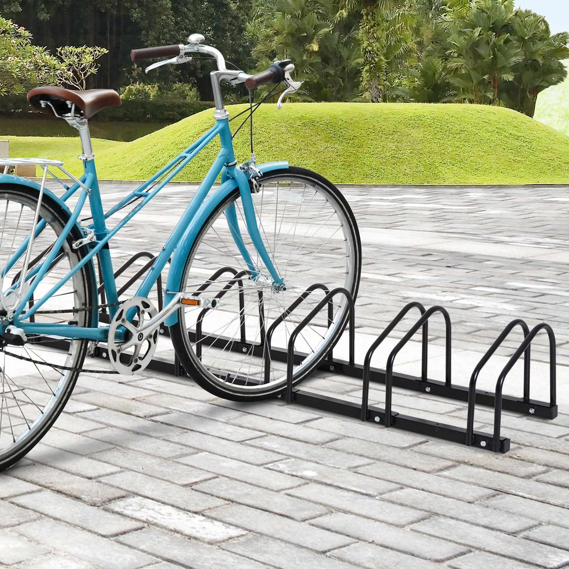 HOMCOM Bike Stand Rack - Space-Saving Storage - ALL4U RETAILER LTD