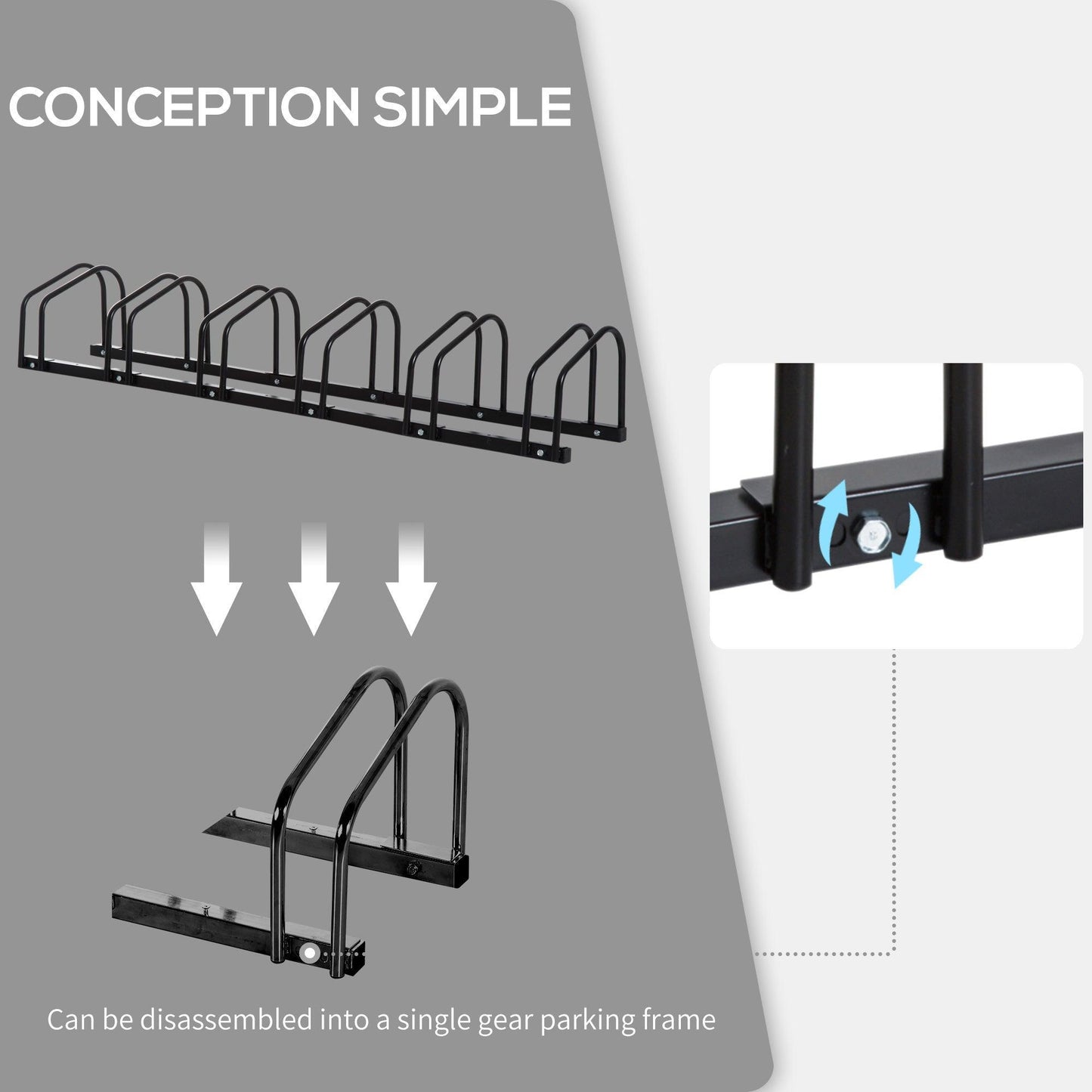 HOMCOM Bike Stand Rack - Space-Saving Storage - ALL4U RETAILER LTD