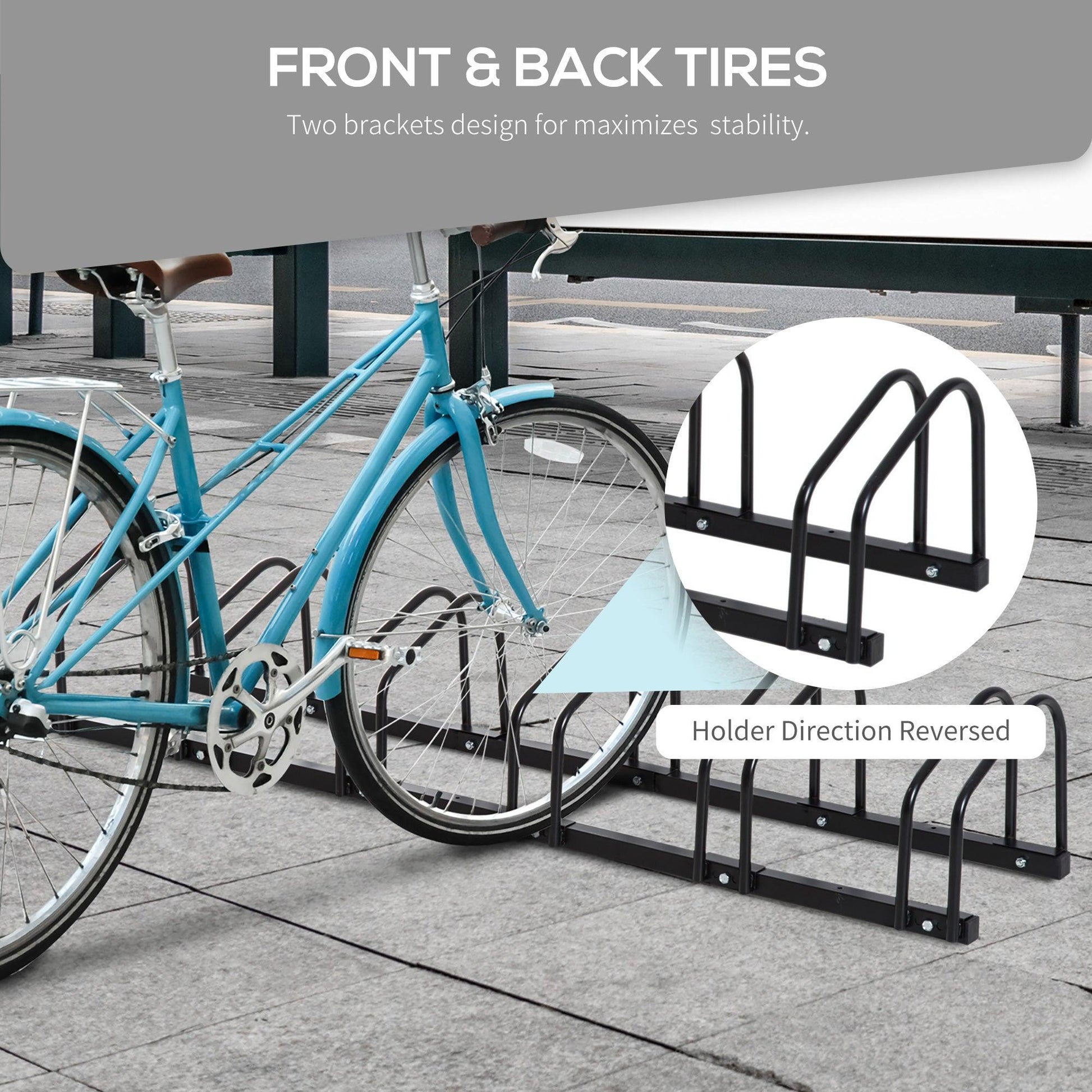 HOMCOM Bike Stand Rack - Space-Saving Storage - ALL4U RETAILER LTD