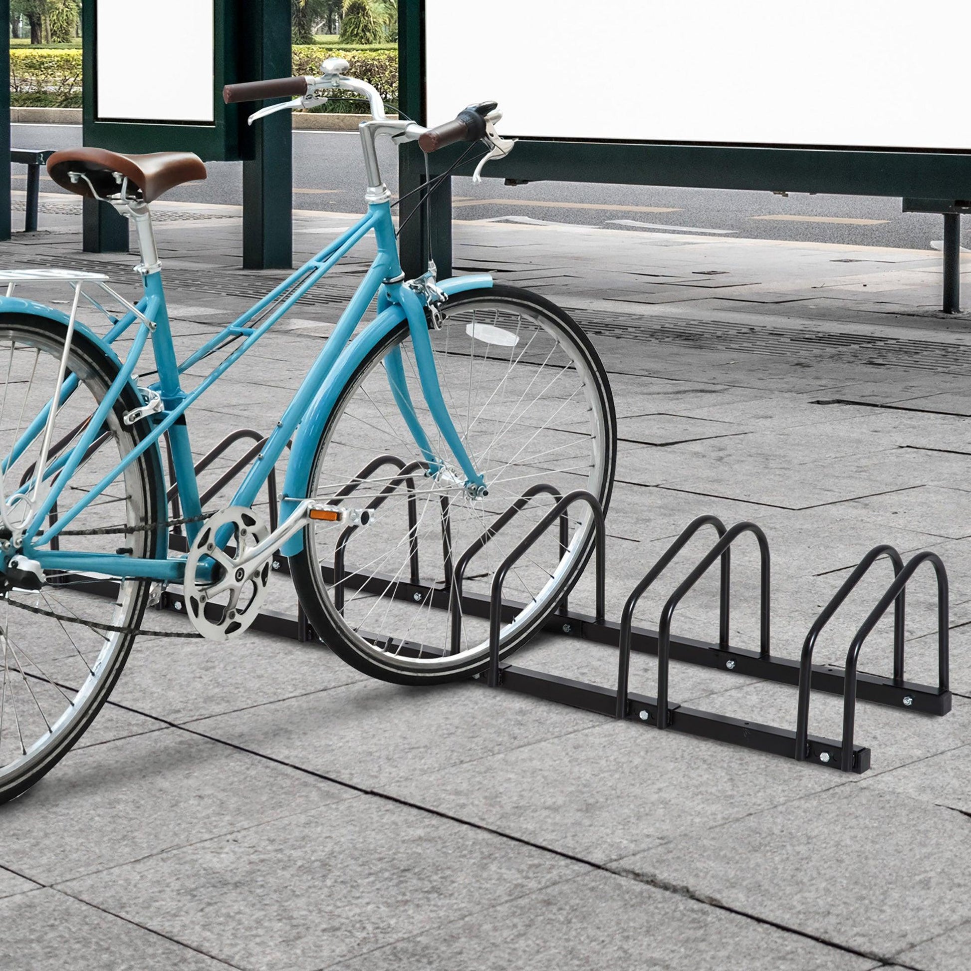 HOMCOM Bike Stand Rack - Space-Saving Storage - ALL4U RETAILER LTD