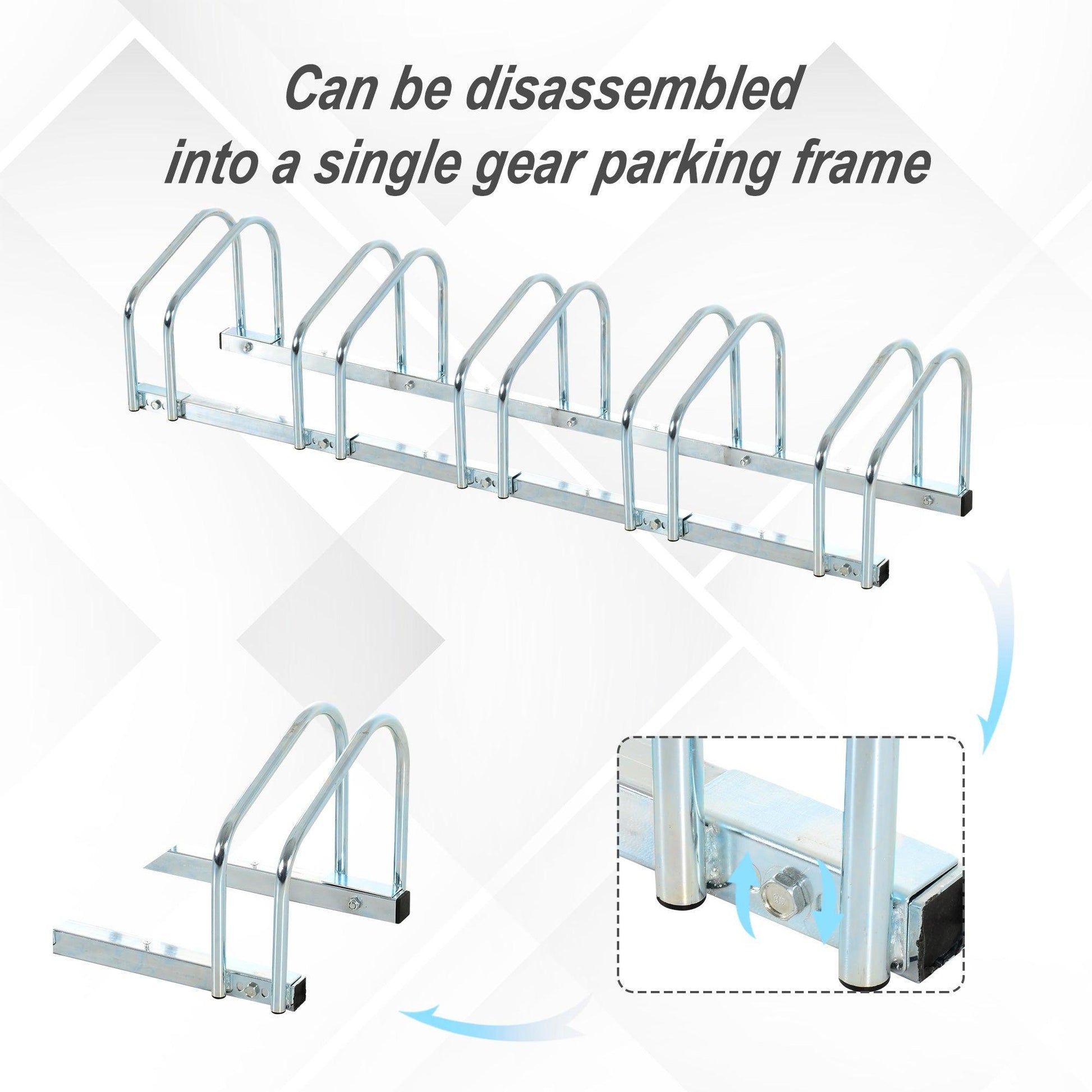 HOMCOM Bike Storage Rack - Secure and Compact - ALL4U RETAILER LTD