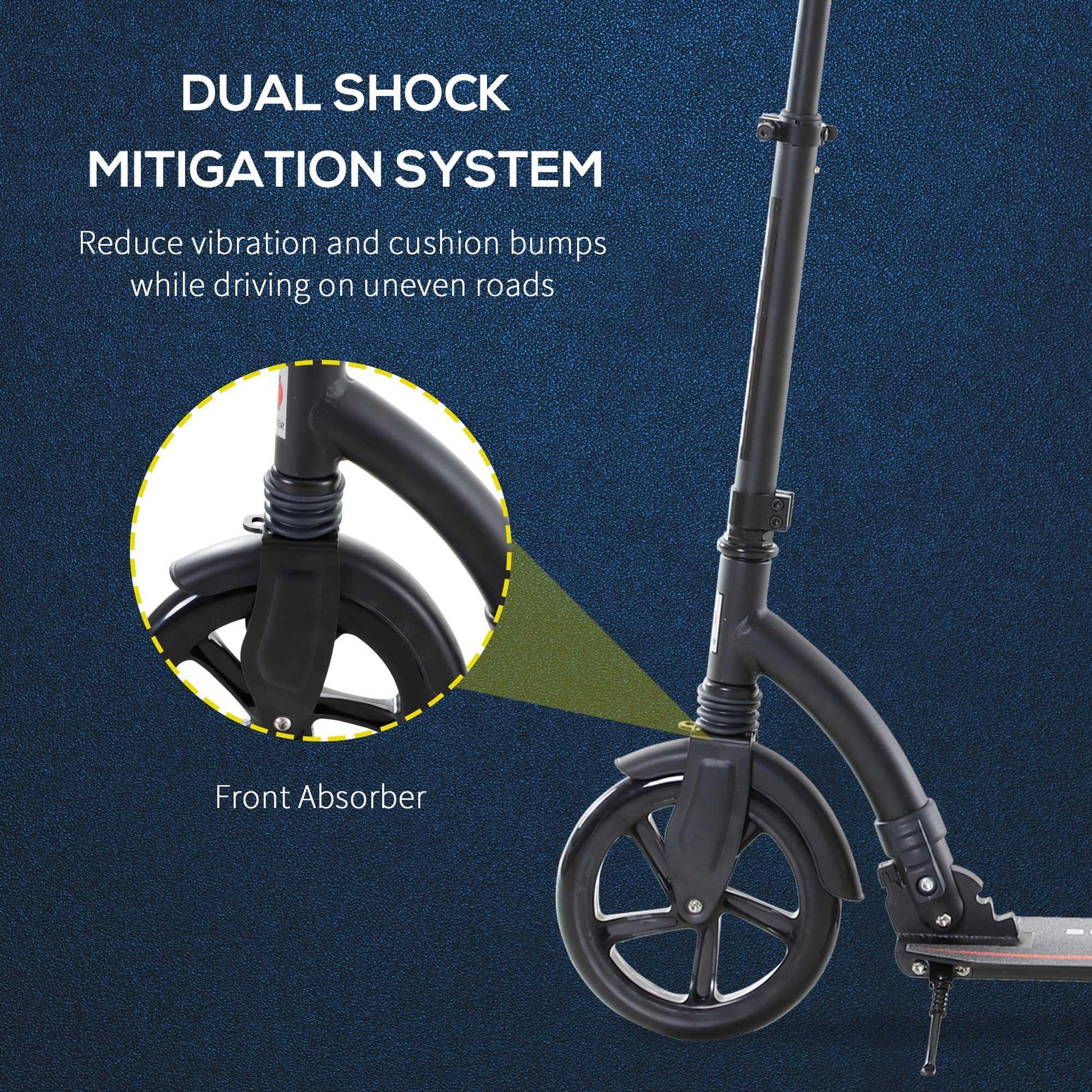 HOMCOM Black Adjustable Kick Scooter for Teens 14+ - ALL4U RETAILER LTD