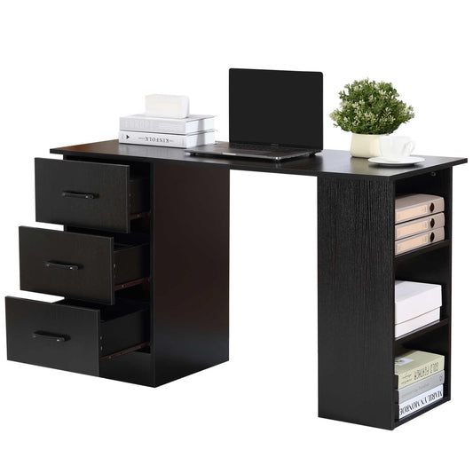 HOMCOM Black Computer Desk: Simple Workspace Solution - ALL4U RETAILER LTD