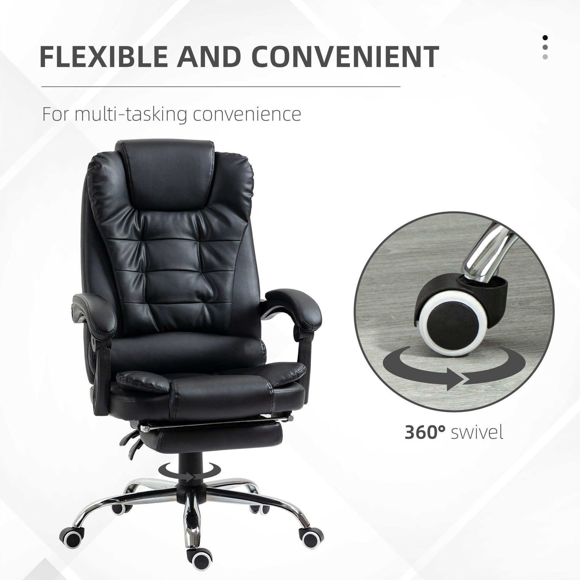 HOMCOM Black Executive Chair: Adjustable & Stylish - ALL4U RETAILER LTD