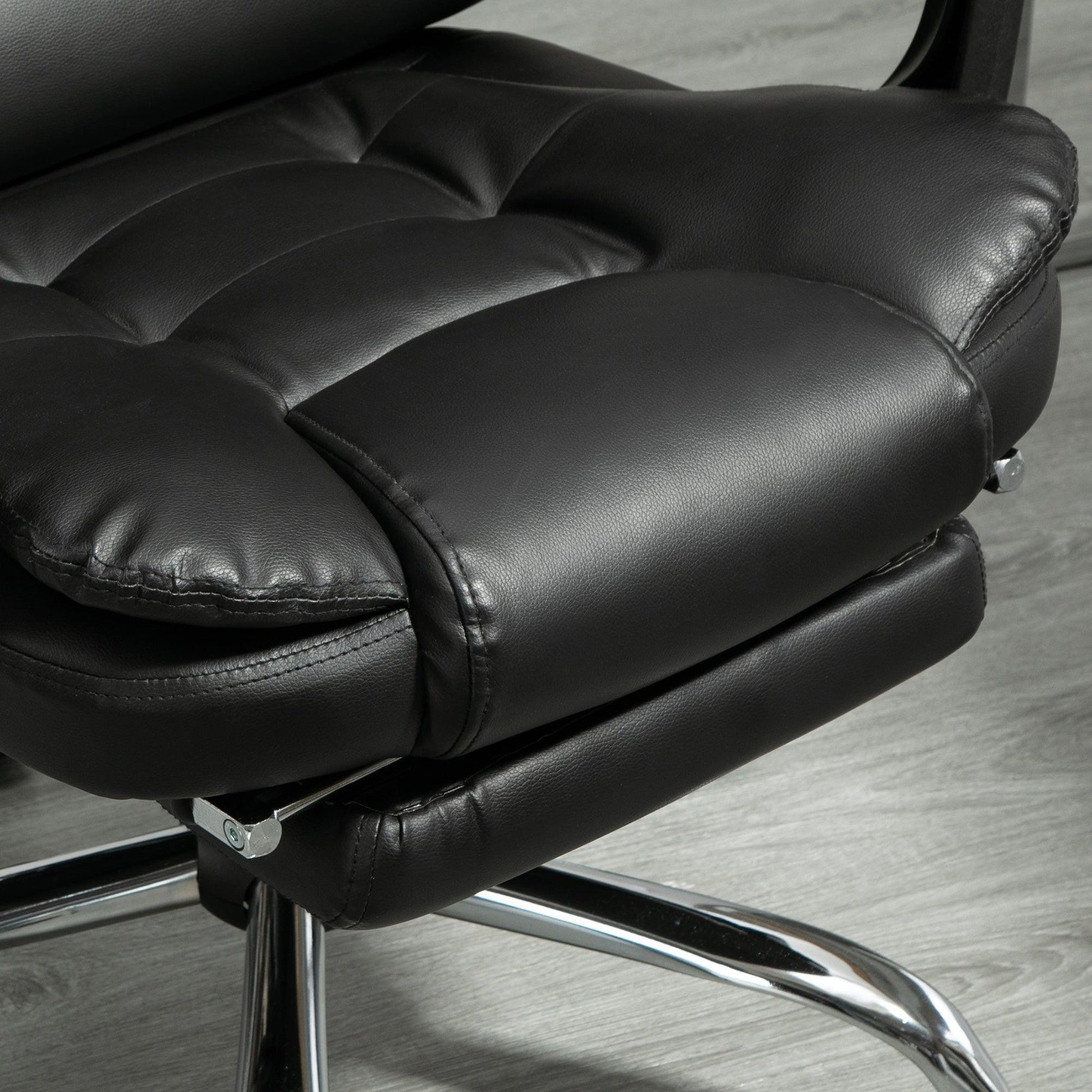 HOMCOM Black Executive Chair: Adjustable & Stylish - ALL4U RETAILER LTD