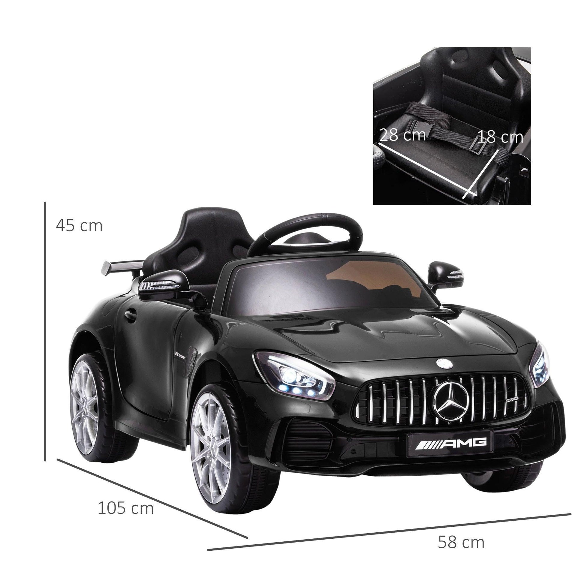 HOMCOM Black Kids Electric Ride-On Car with Remote Control - ALL4U RETAILER LTD