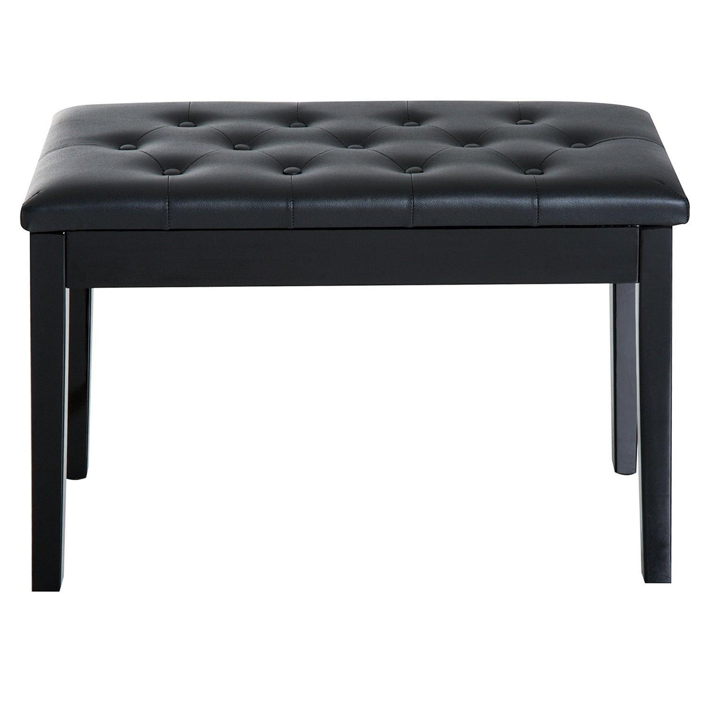 HOMCOM Black Piano Stool with Storage, 76x36x50cm - ALL4U RETAILER LTD